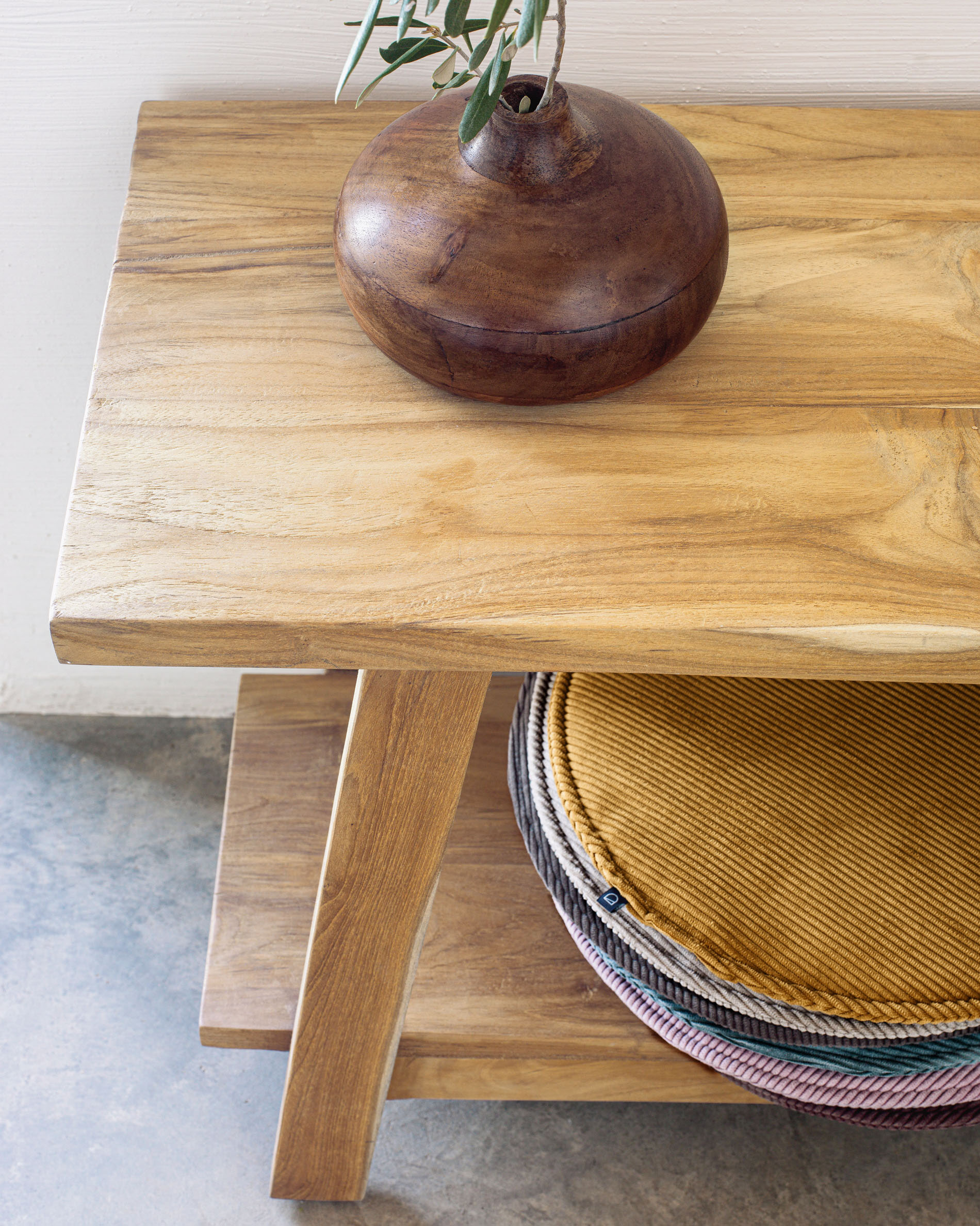 Kave Home Bankje 'Safara' Teakhout, 150cm