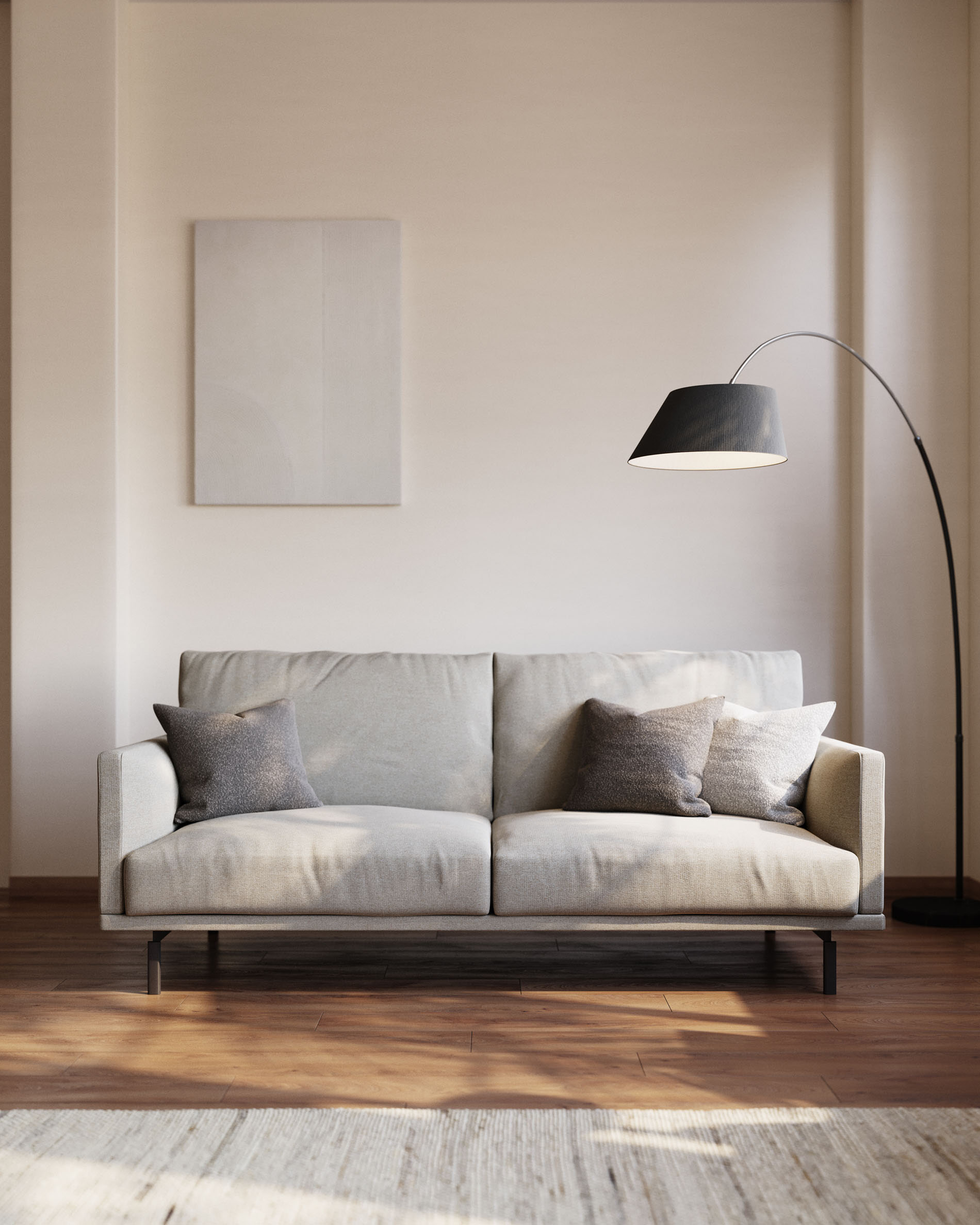 Kave Home Vloerlamp 'May', kleur zwart