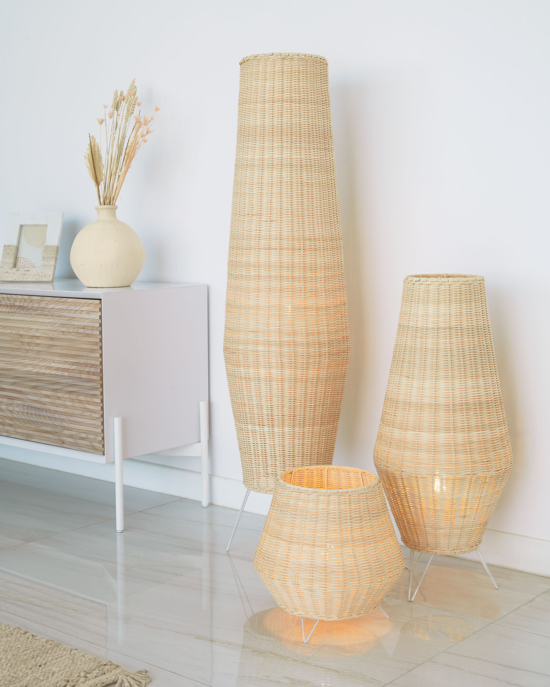 Kave Home Vloerlamp 'Kamaria' Rotan
