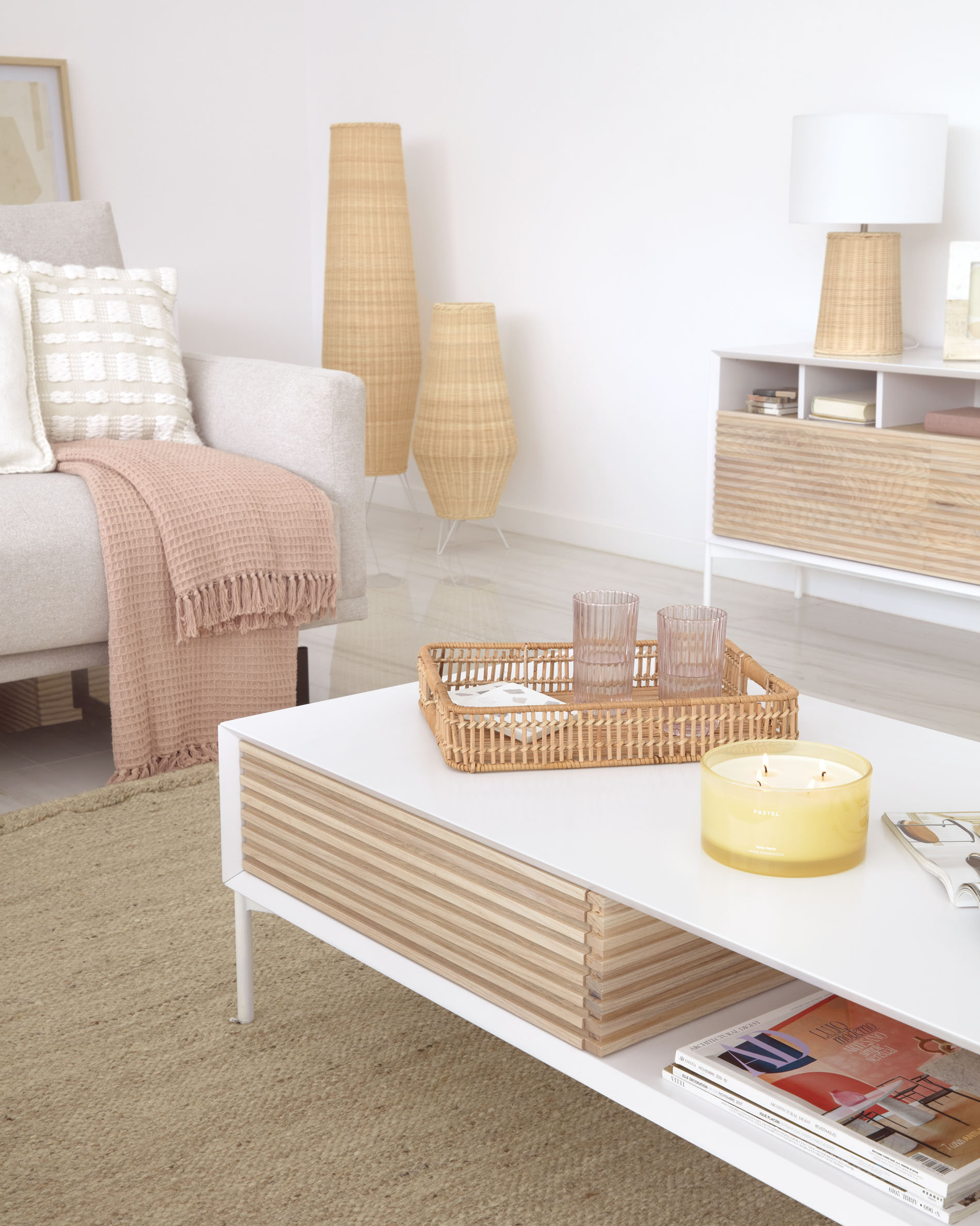 Kave Home Vloerlamp 'Kamaria' Rotan
