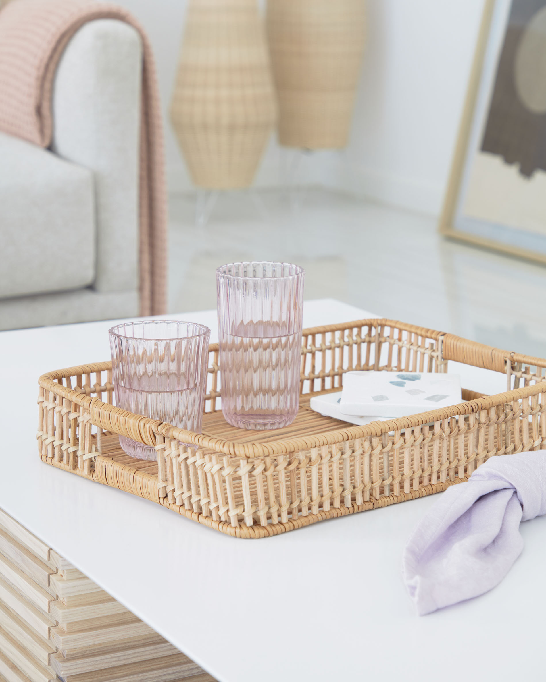 Kave Home Vloerlamp 'Kamaria' Rotan
