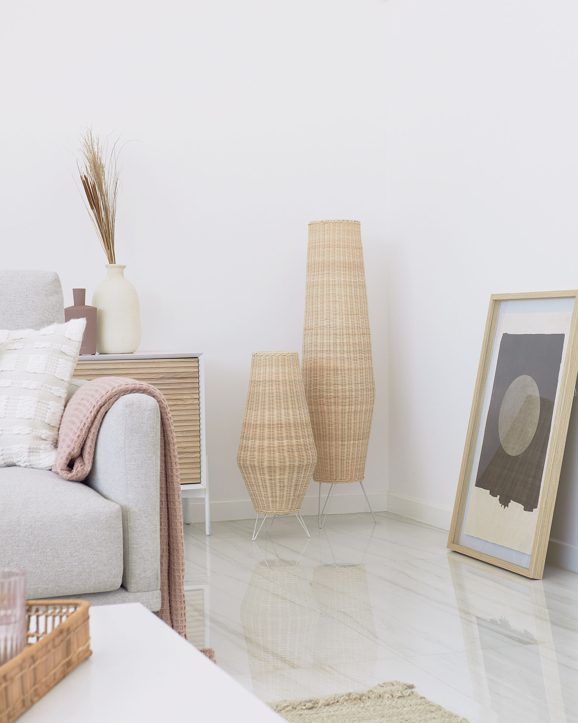 Kave Home Vloerlamp 'Kamaria' Rotan
