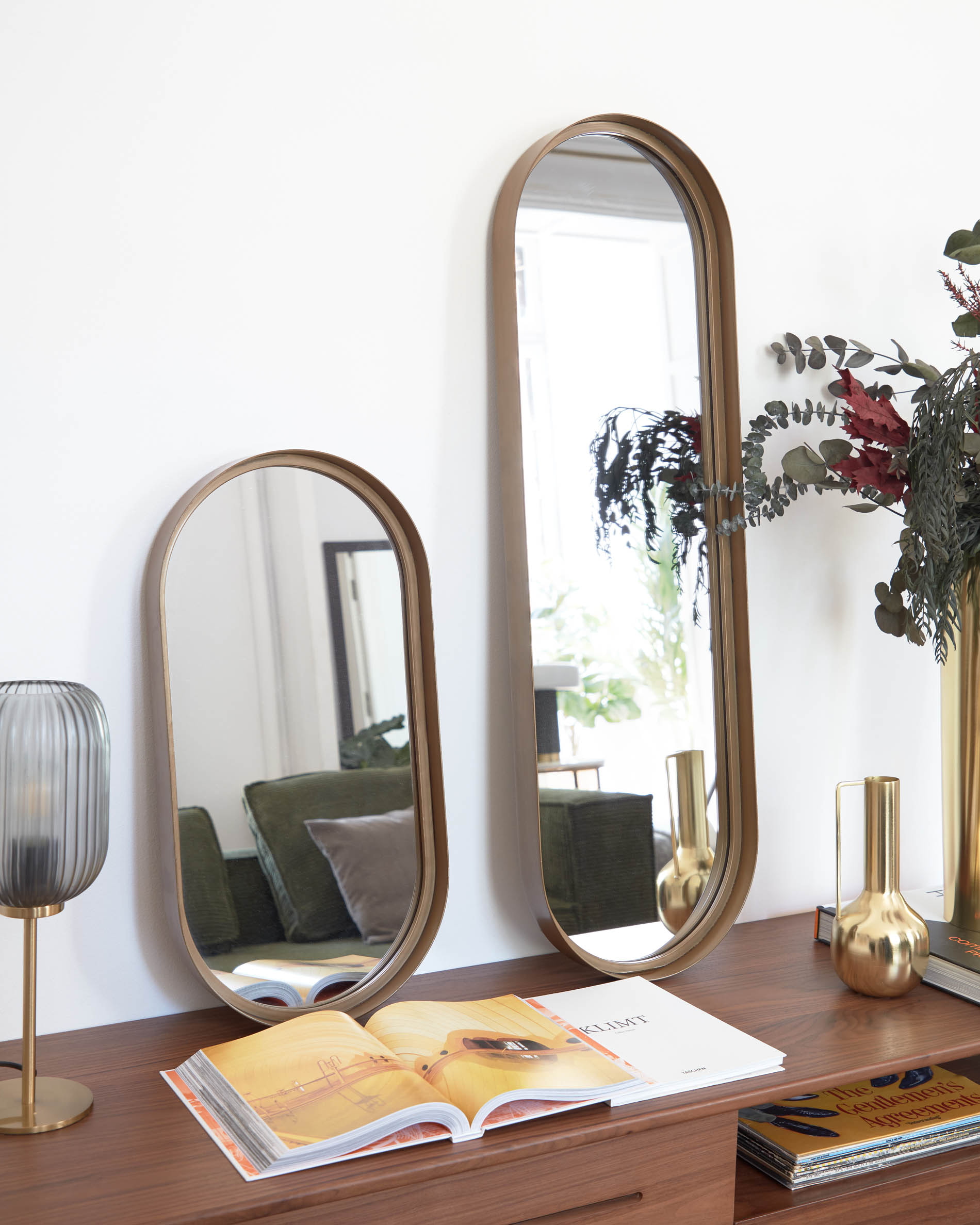 Kave Home Ovale Spiegel 'Tiare' Goud, 100 x 31cm