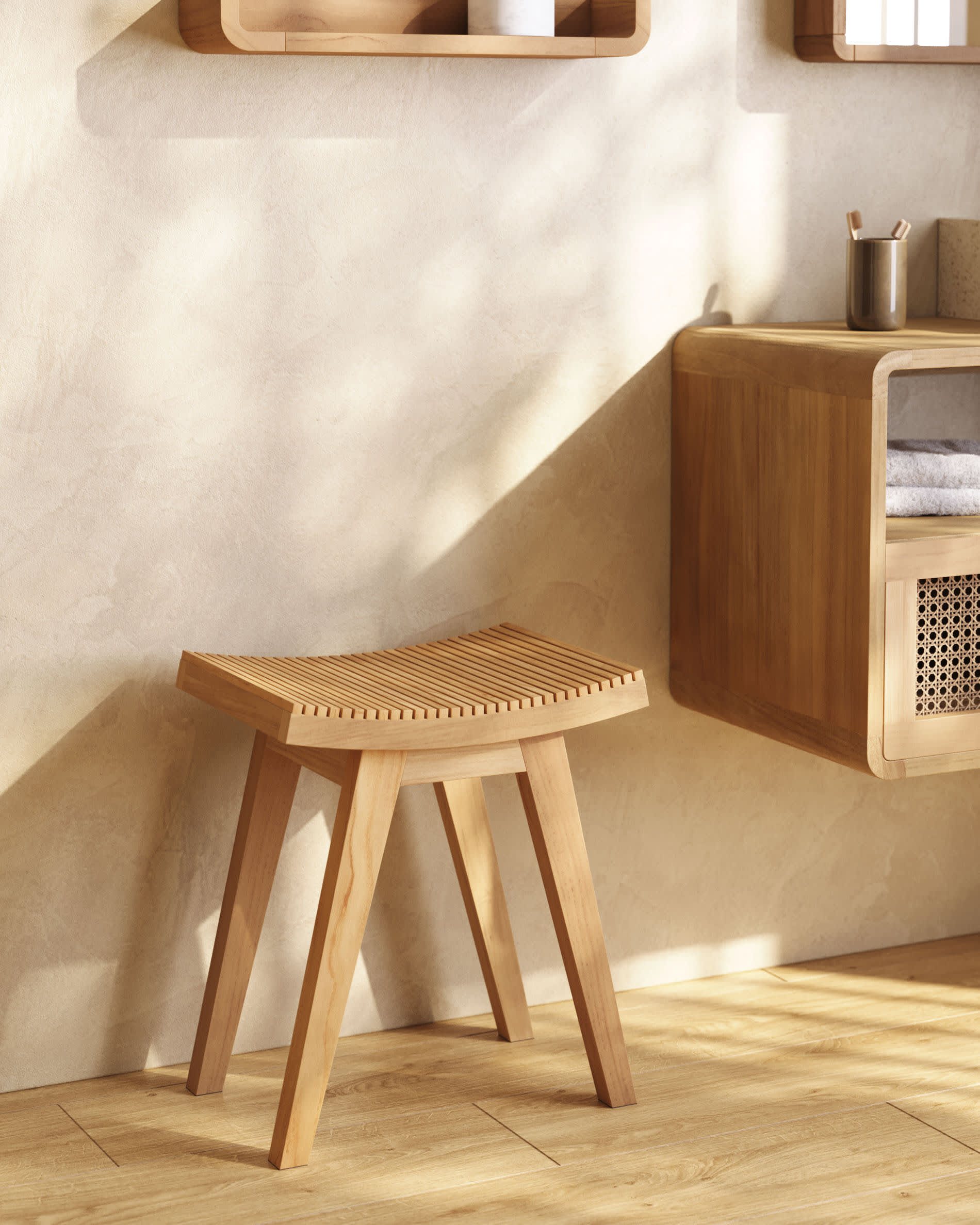Kave Home Badkamermeubel 'Sabiela' Teak, 86 x 45 cm (excl. waskom)