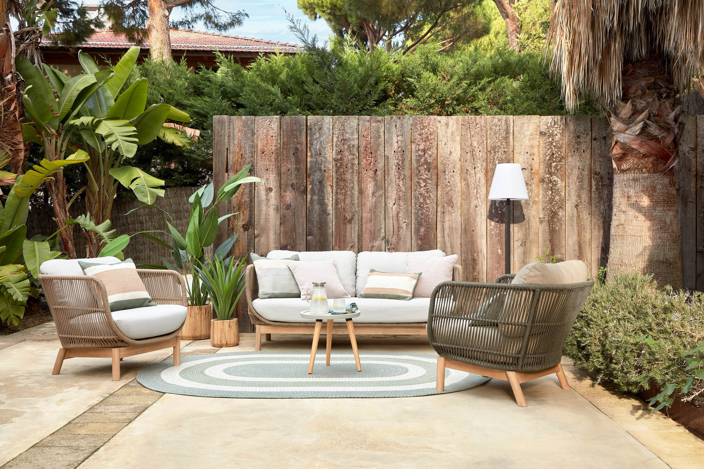 Kave Home 3-zits Tuinbank 'Catalina' 170cm, kleur Beige
