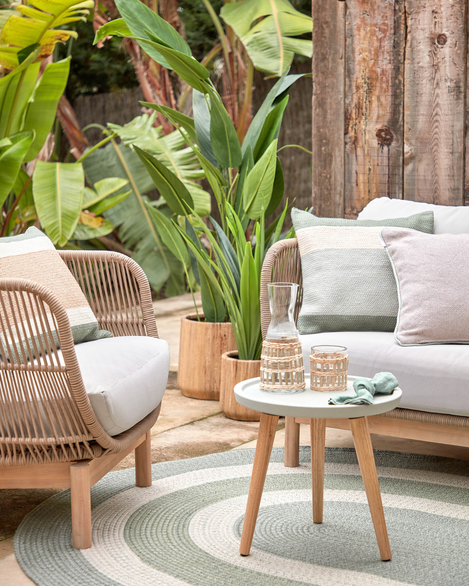 Kave Home 3-zits Tuinbank 'Catalina' 170cm, kleur Beige