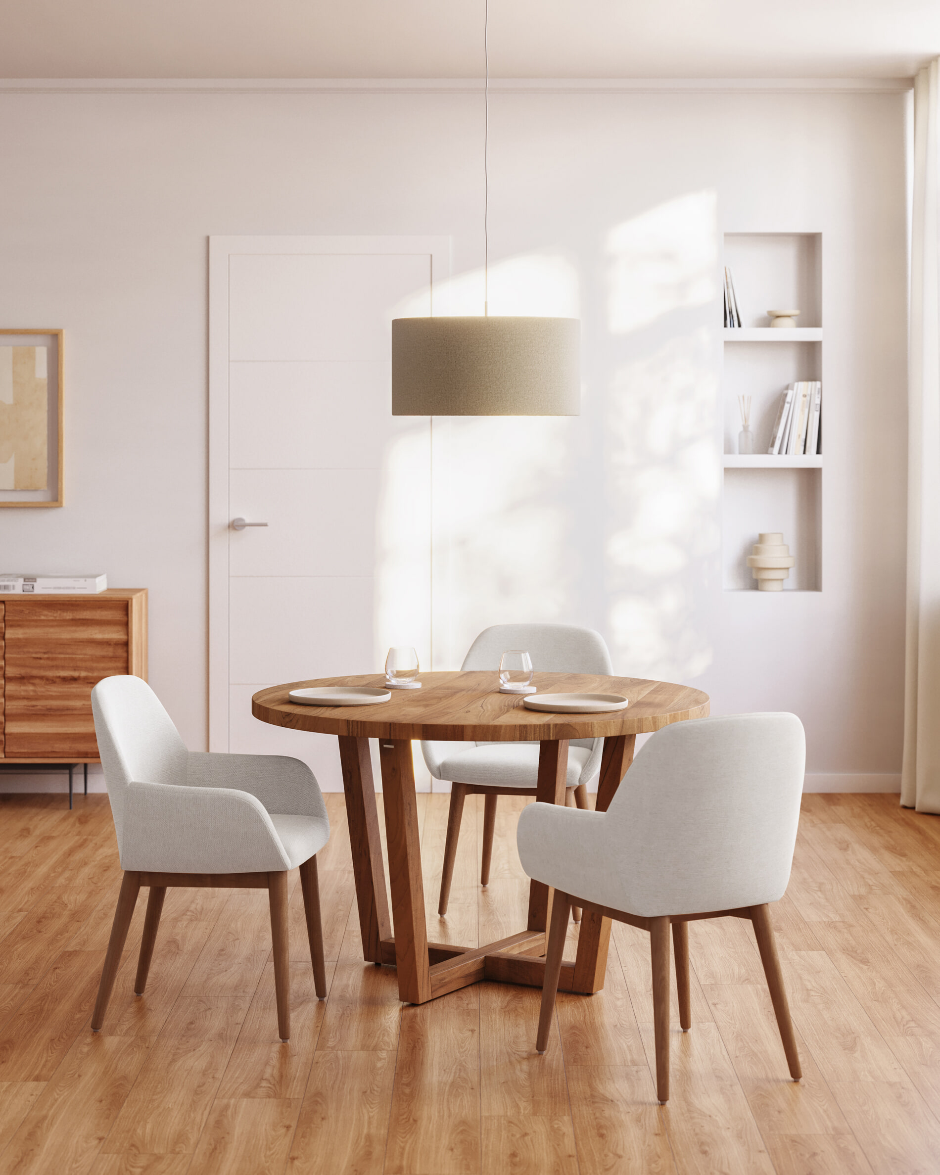 Kave Home Lampenkap 'Nazli' Linnen, ø50cm, kleur Beige