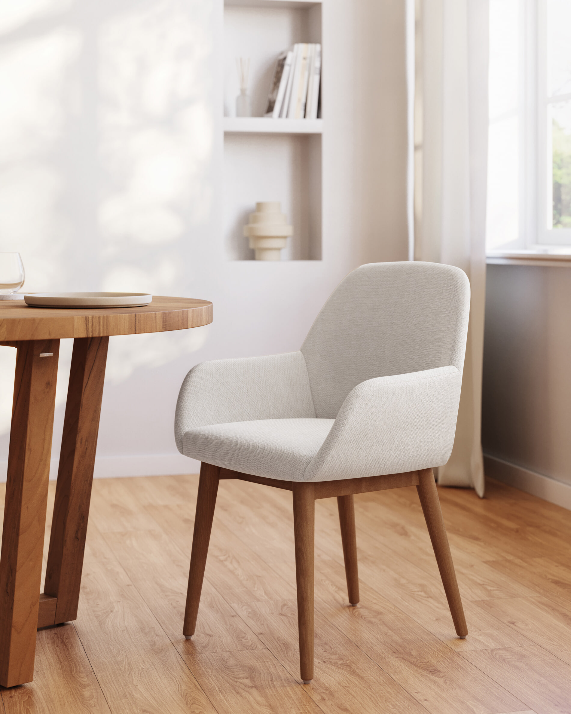 Kave Home Eetkamerstoel 'Konna' kleur Beige