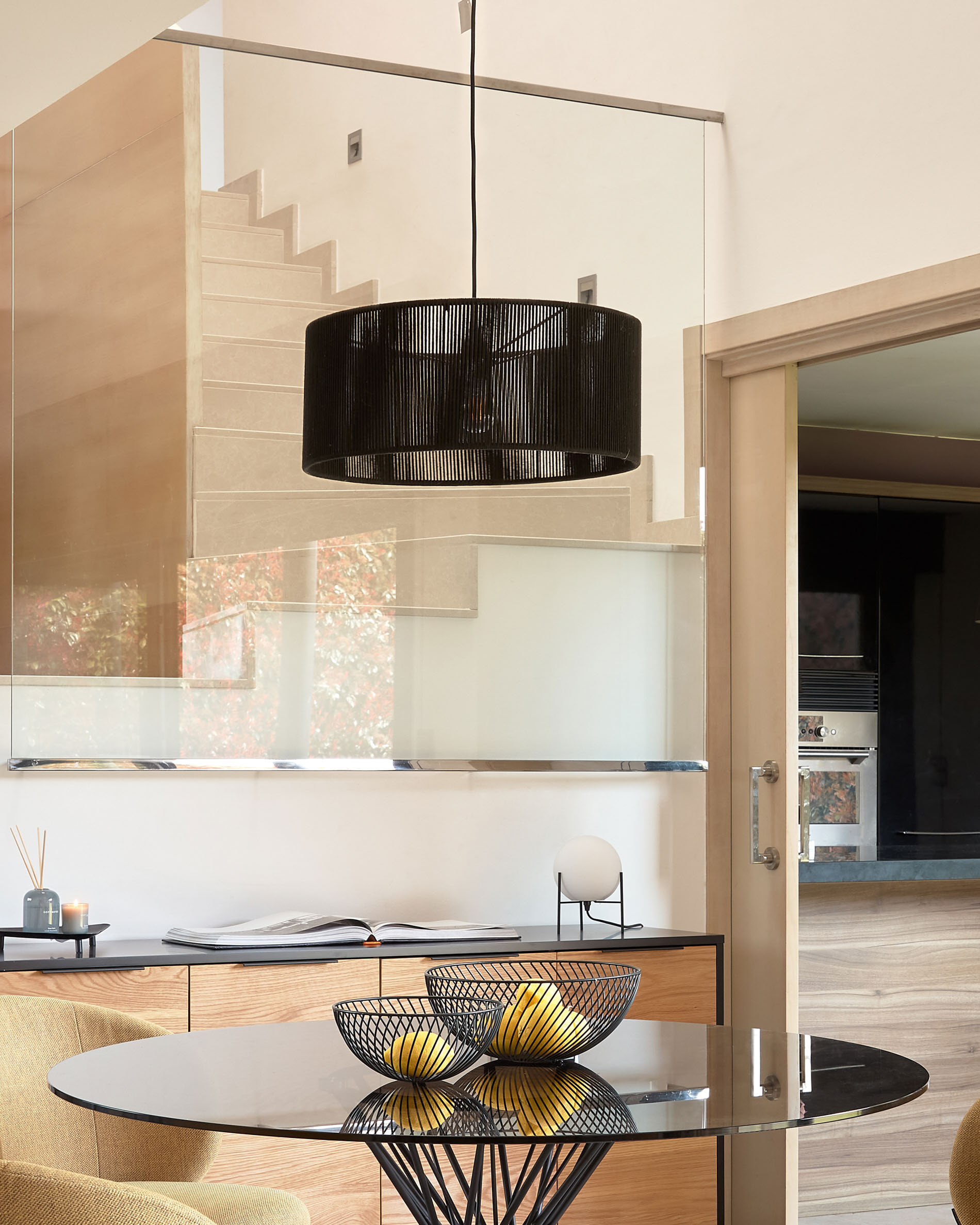 Kave Home Lampenkap 'Cantia' Jute, Ø47cm, kleur zwart