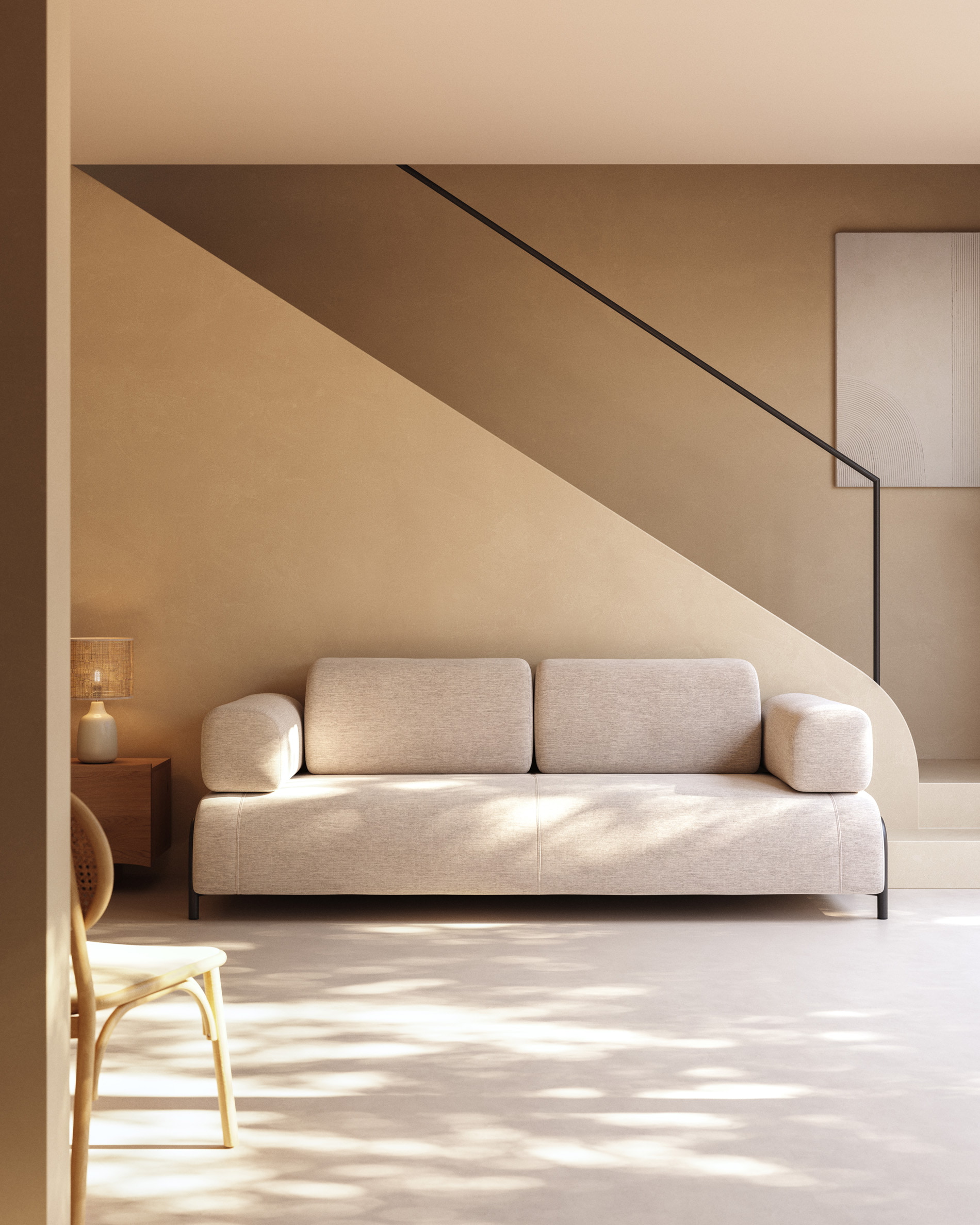 Kave Home 3-zits Bank 'Compo' 232cm, kleur Beige