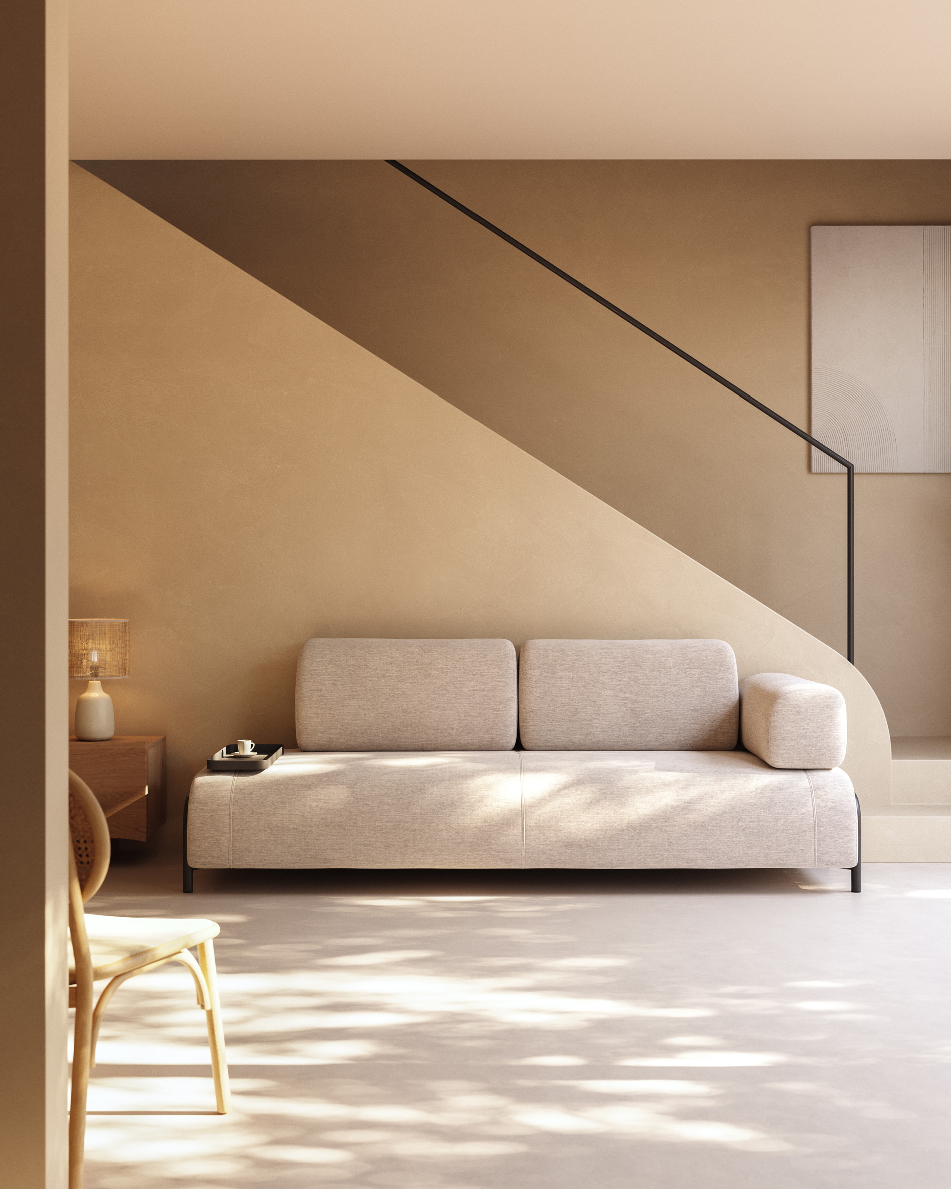 Kave Home 3-zits Bank 'Compo' 232cm, kleur Beige