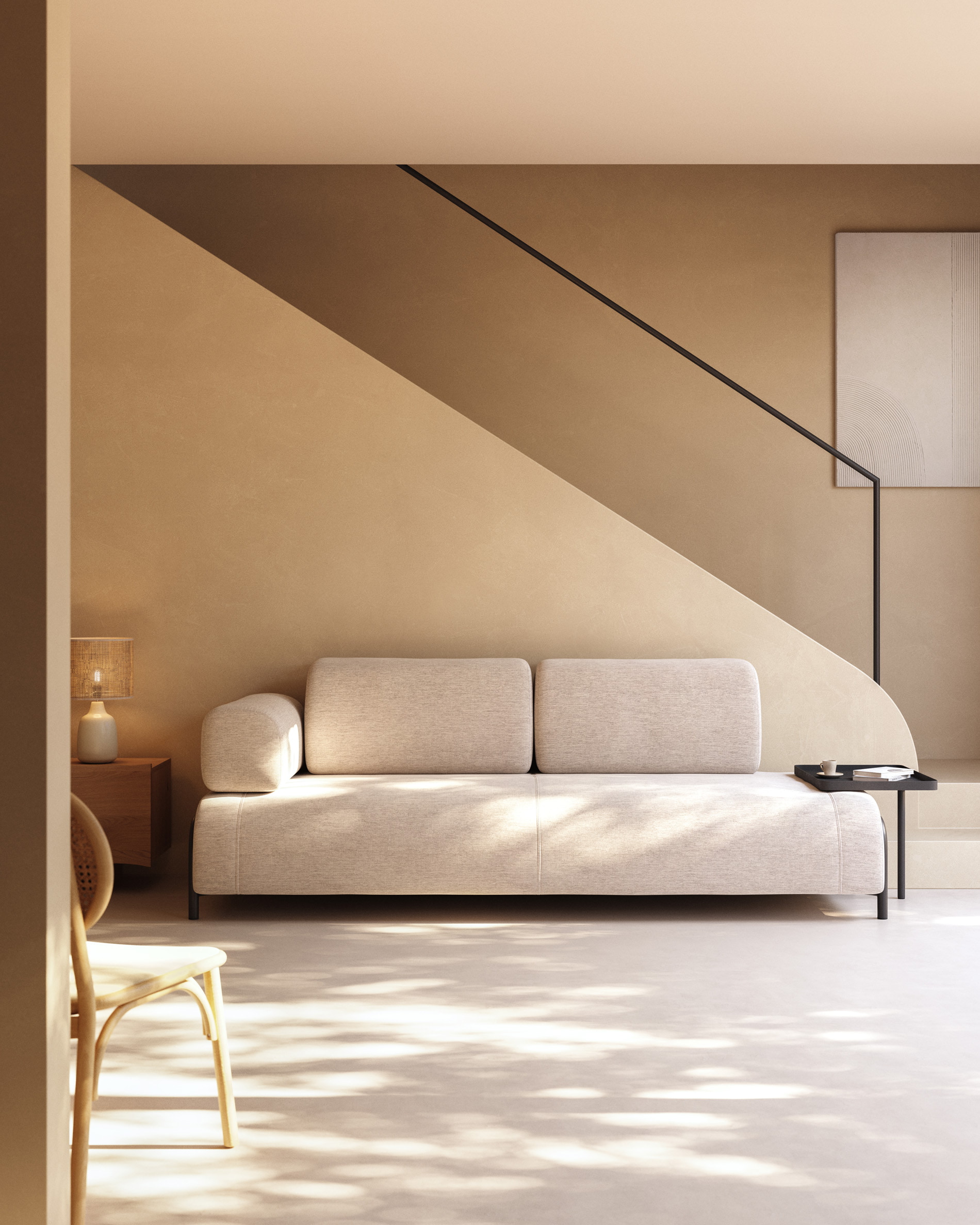 Kave Home 3-zits Bank 'Compo' 232cm, kleur Beige