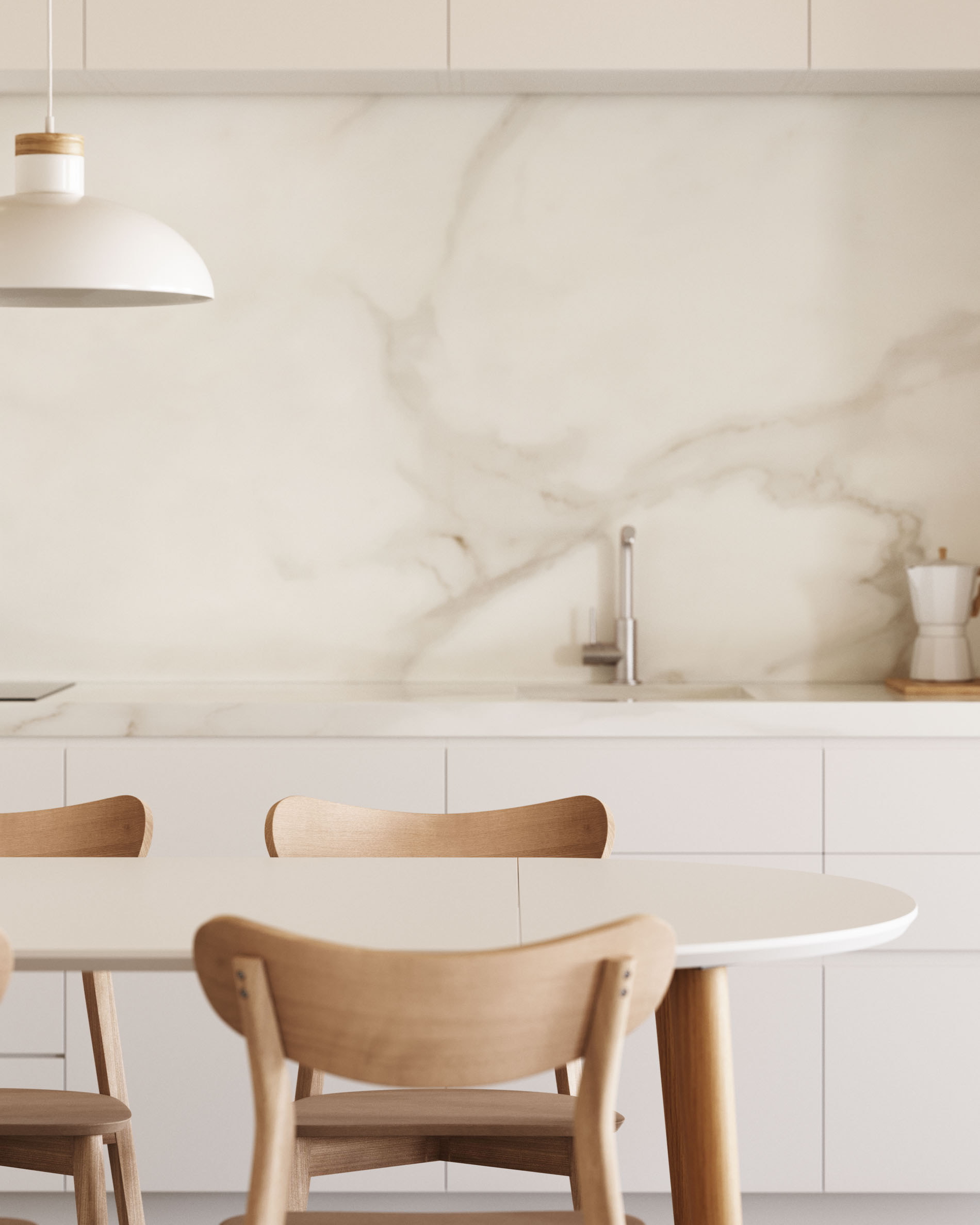 Kave Home Uitschuifbare Ronde Eettafel 'Oqui' 90 - 170 x 90cm, kleur Wit