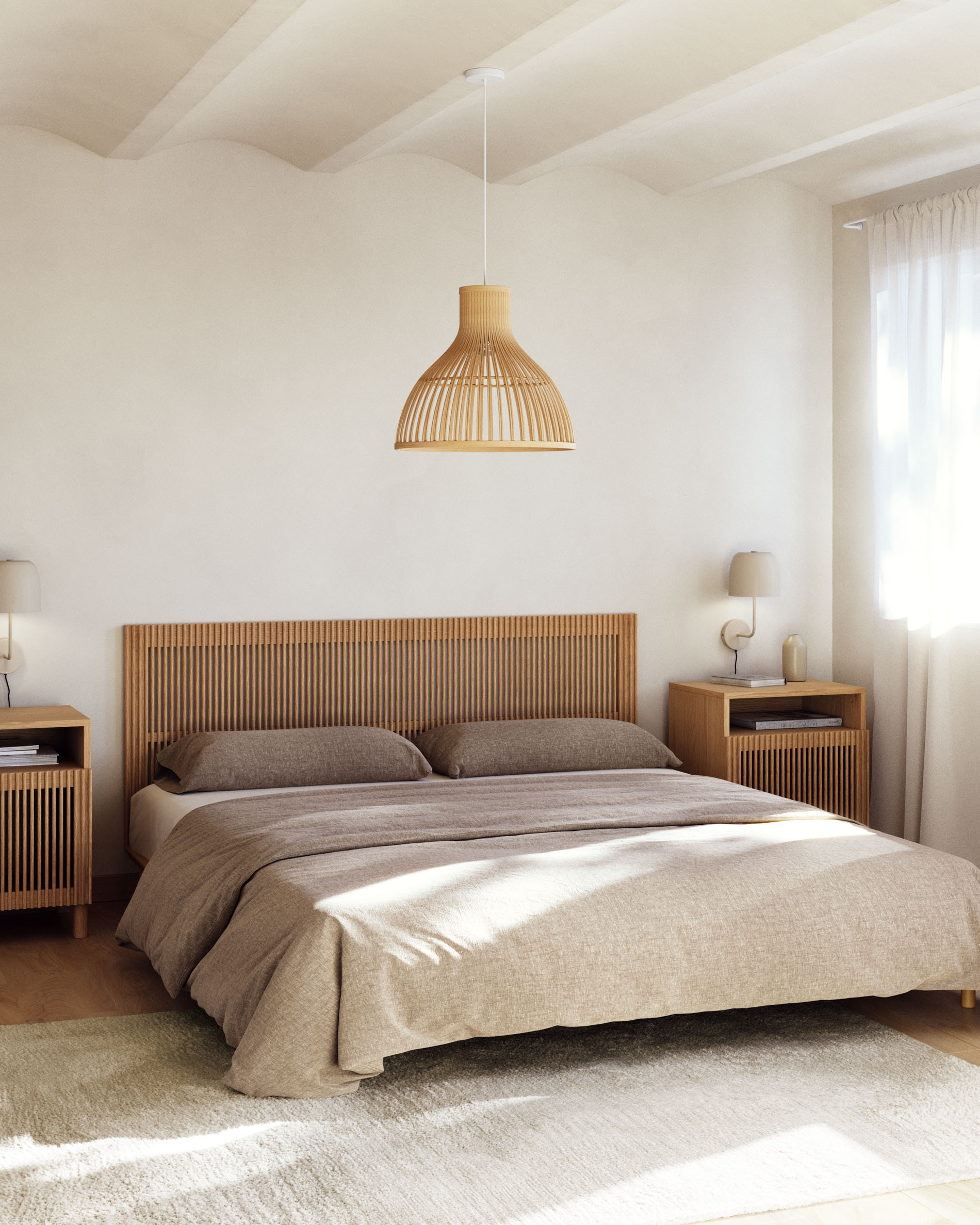 Kave Home Hoofdbord 'Beyla' Eikenhout, 175 x 70cm