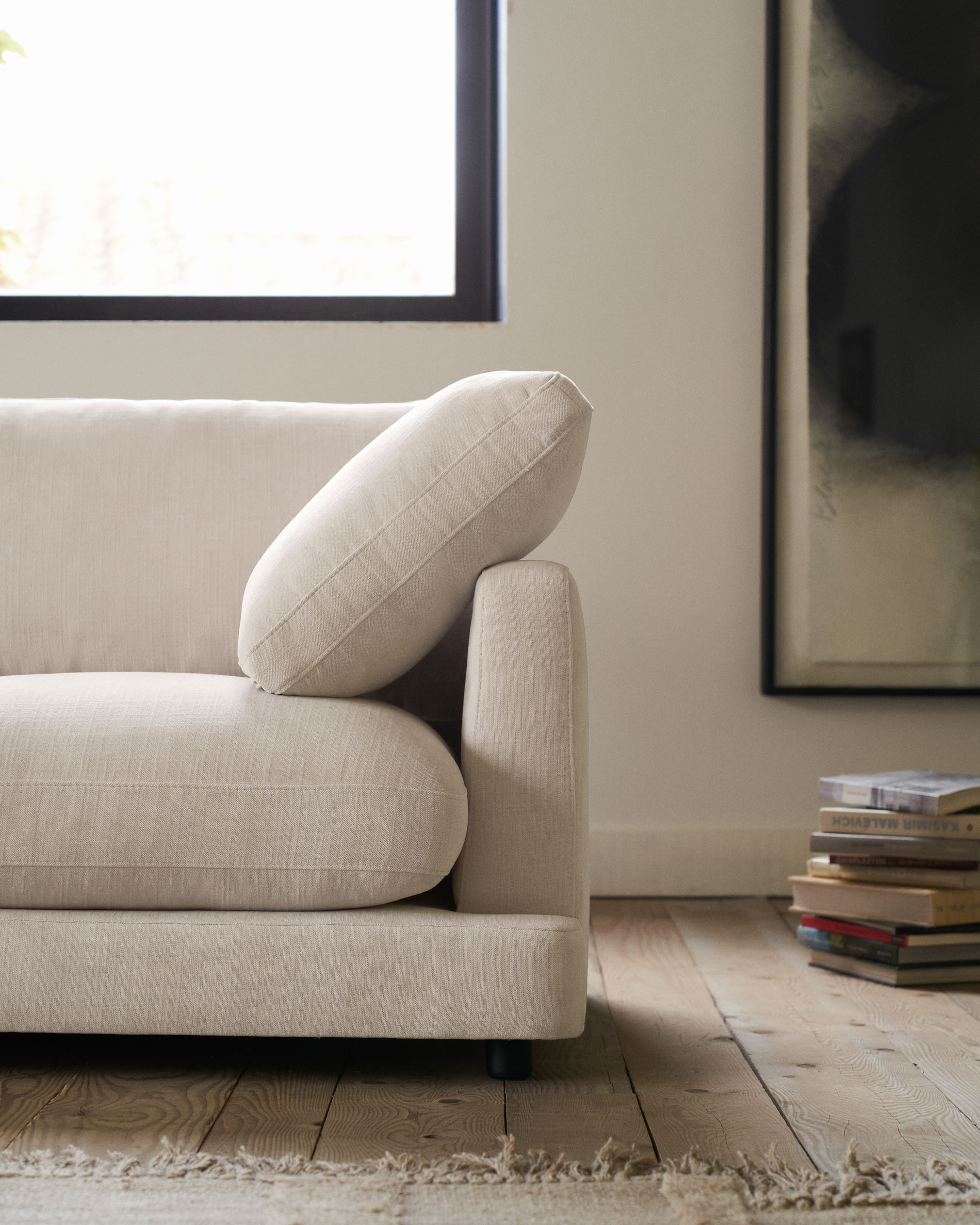Kave Home 4-zits Loungebank 'Gala' Links, Chenille, kleur Beige