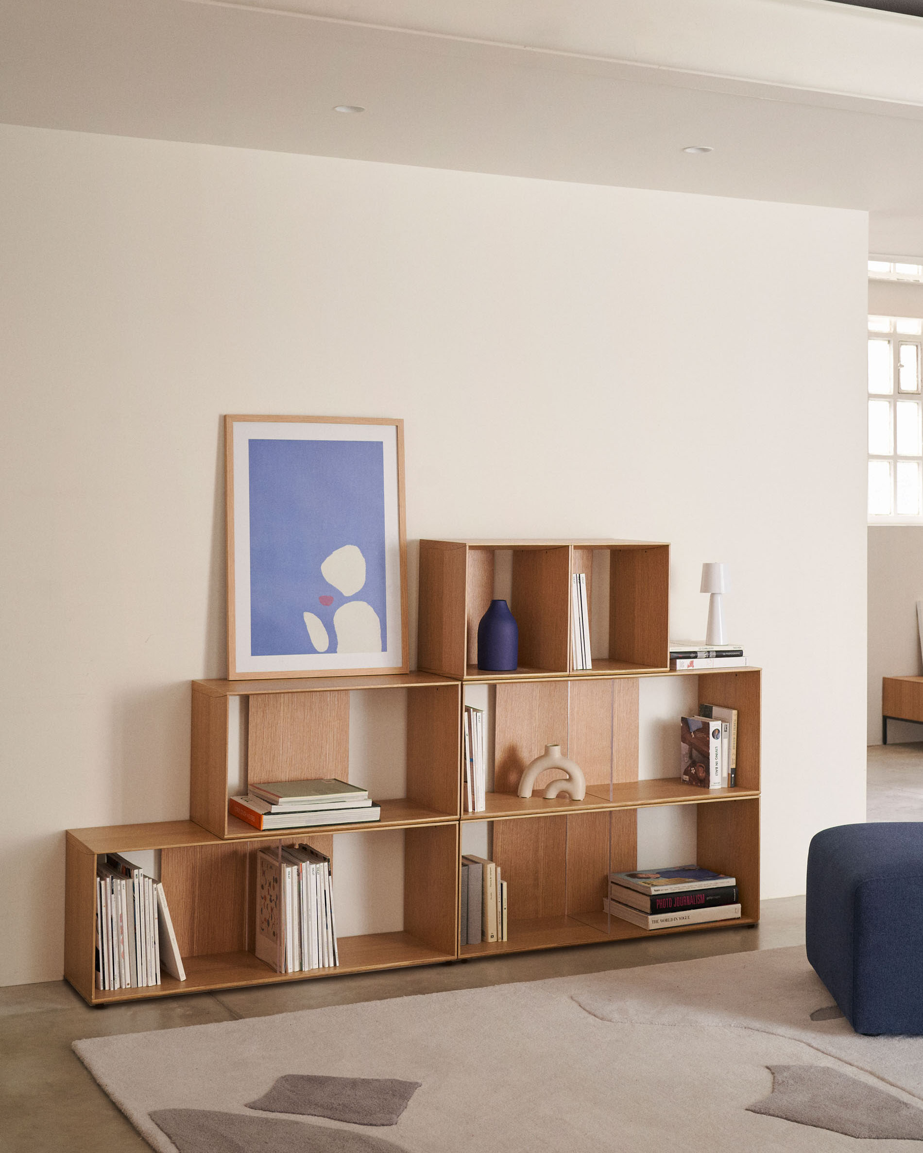 Kave Home Modulair Wandrek 'Litto' EIken, 38 x 34cm