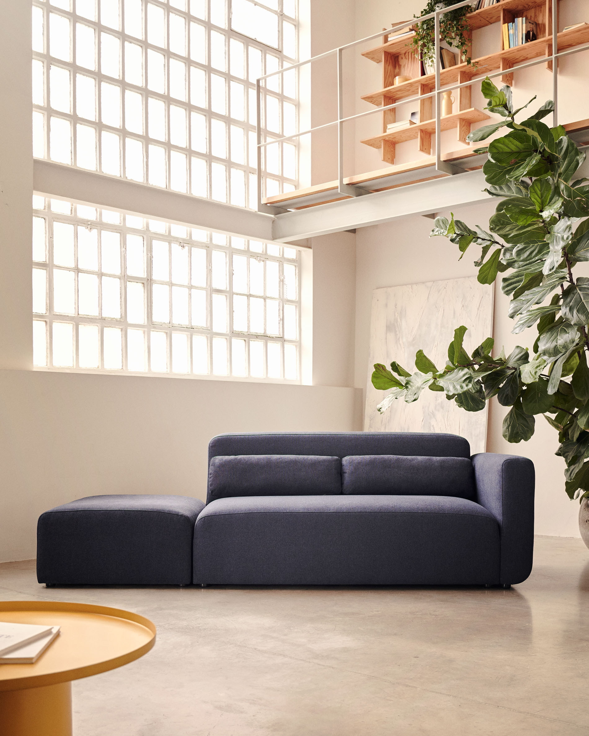 Kave Home Hocker 'Neom' 89cm, kleur Donkerblauw
