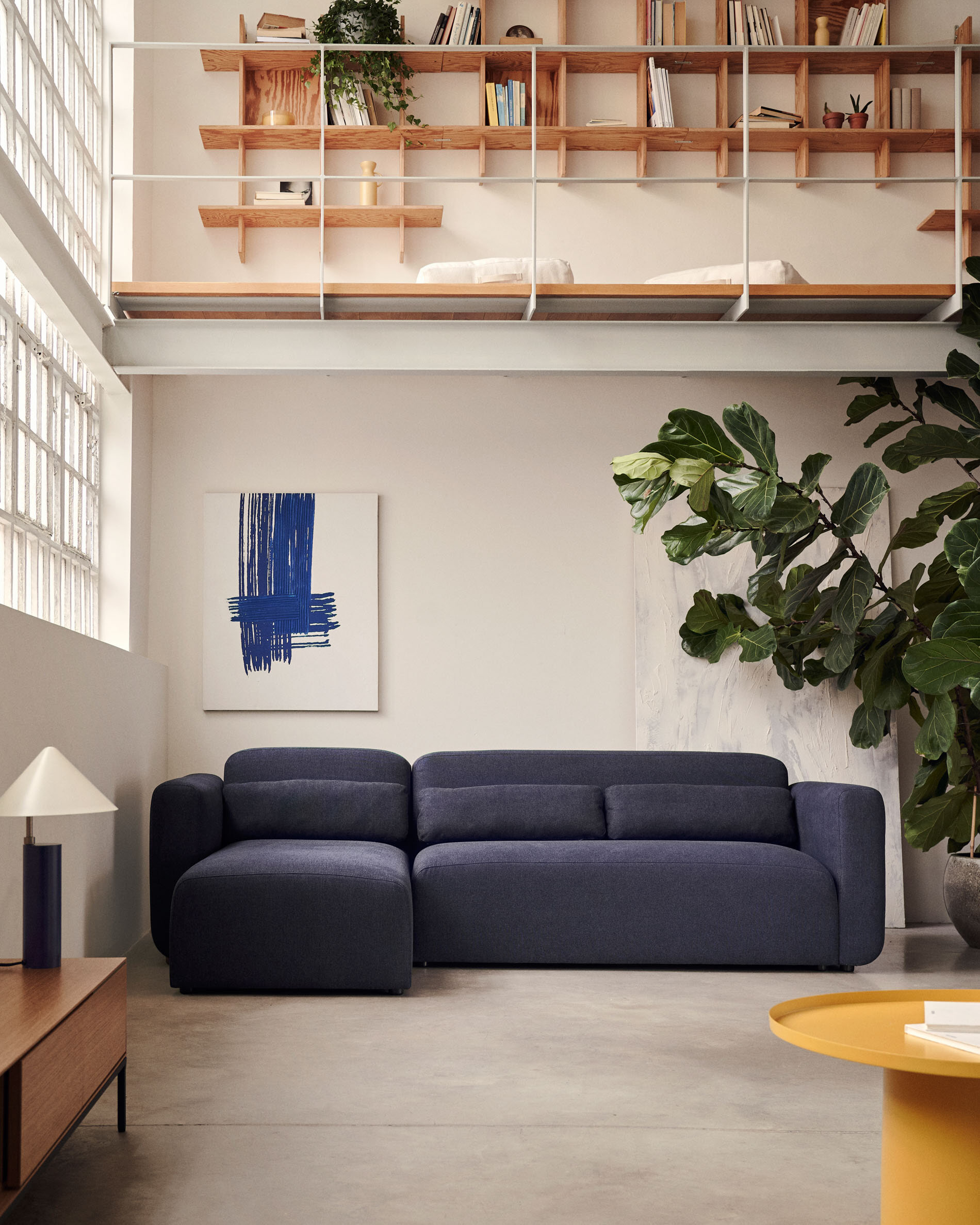 Kave Home Loungebank 'Neom' Links/Rechts, kleur Donkerblauw