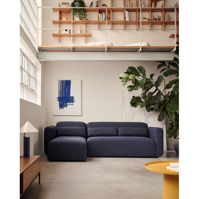 Kave Home Loungebank 'Neom' Links/Rechts, kleur Donkerblauw