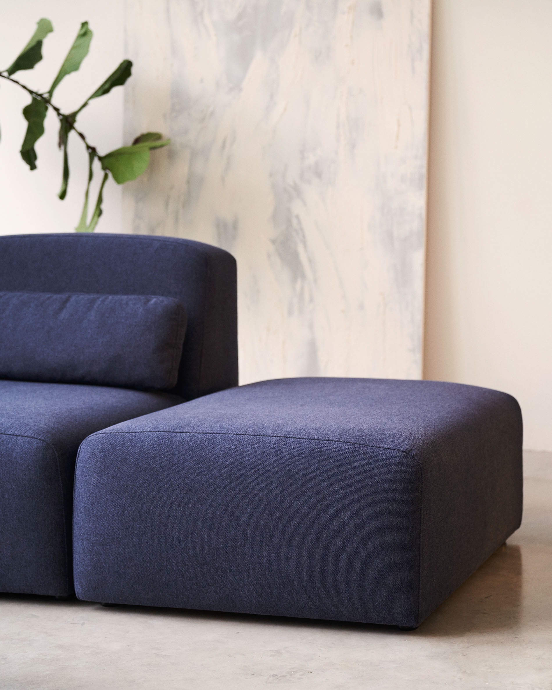 Kave Home Hocker 'Neom' 89cm, kleur Donkerblauw