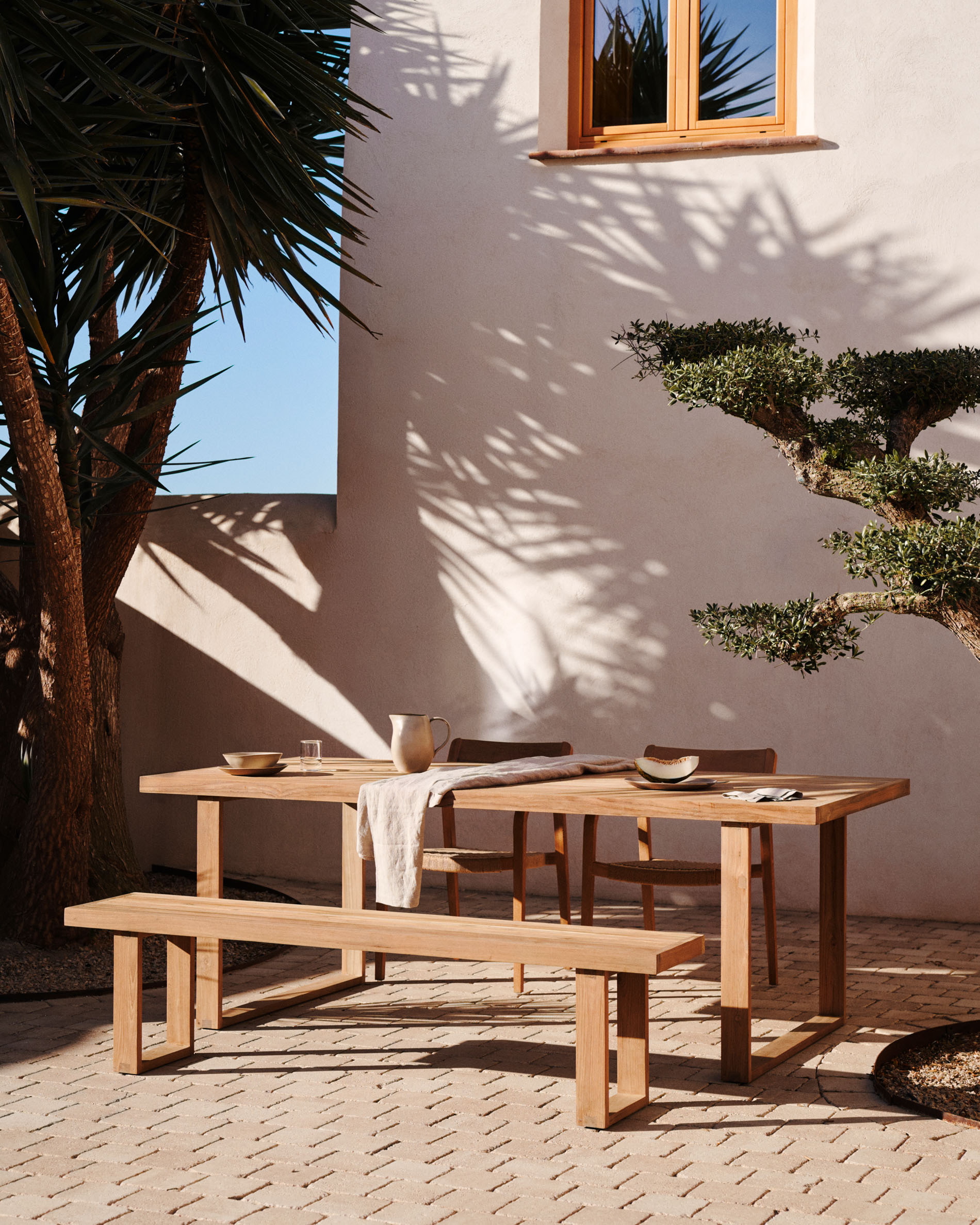 Kave Home Outdoor Eetkamerbank 'Canadell' Teakhout, 170cm