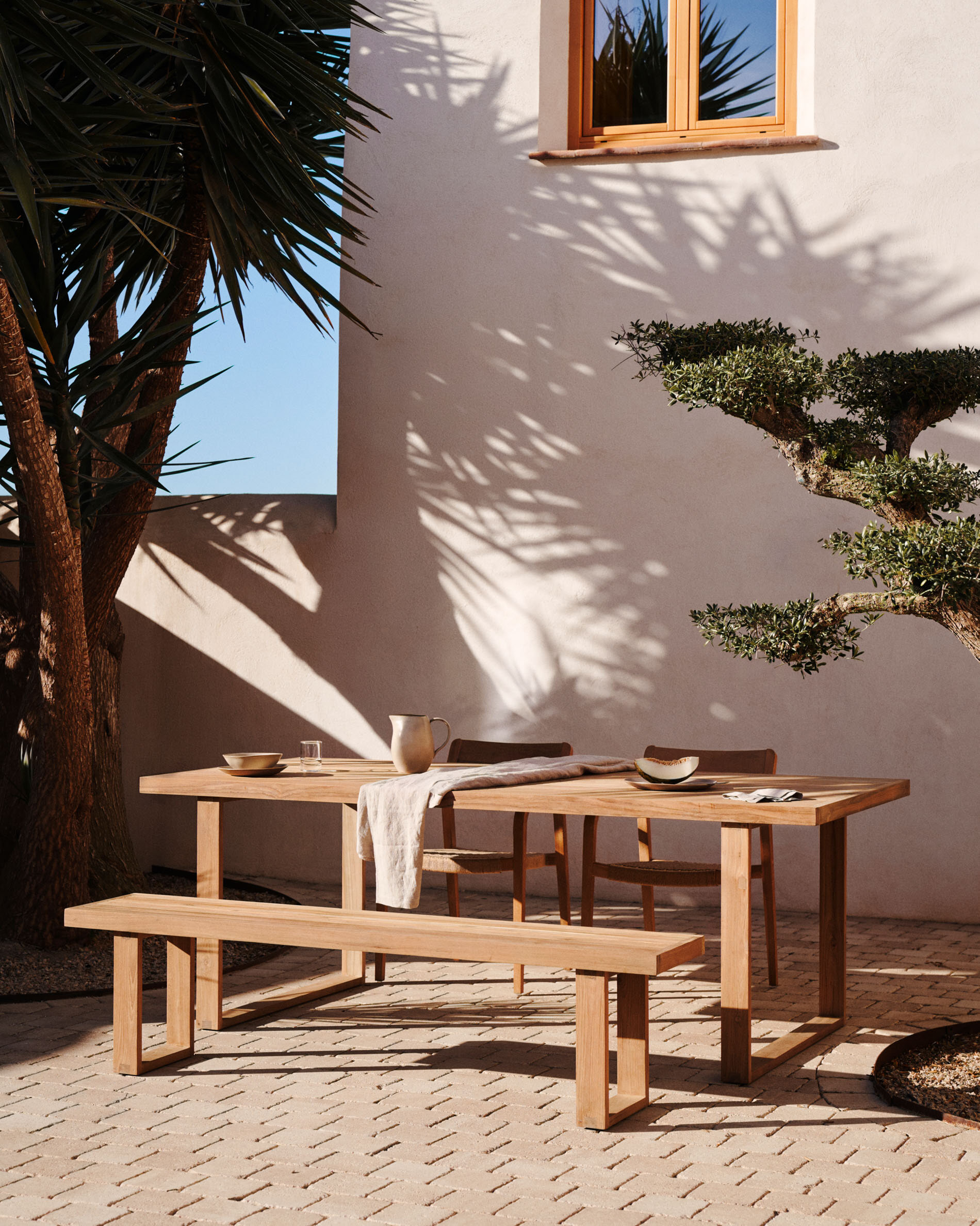 Kave Home Outdoor Eetkamerbank 'Canadell' Teakhout, 210cm