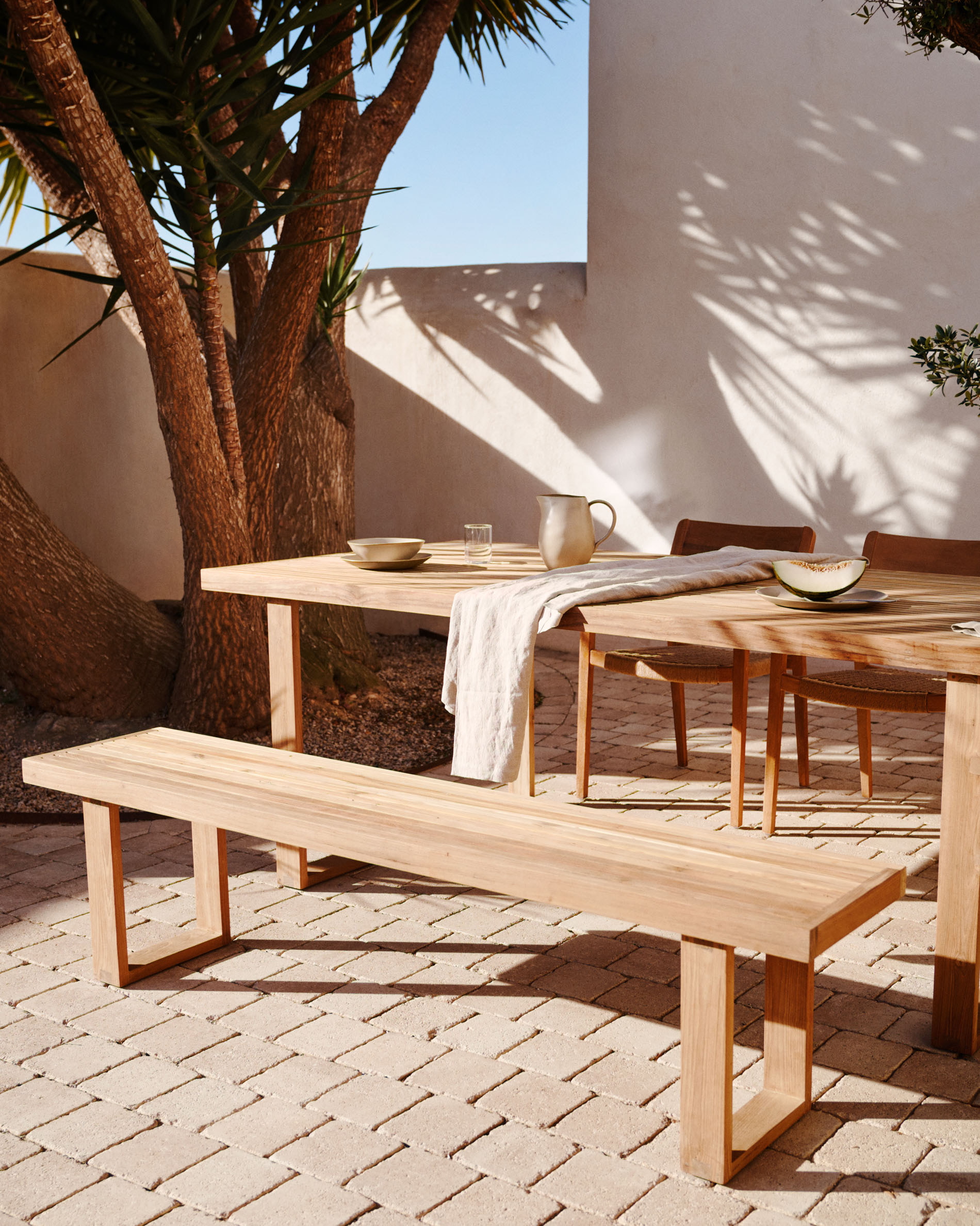 Kave Home Outdoor Eetkamerbank 'Canadell' Teakhout, 170cm