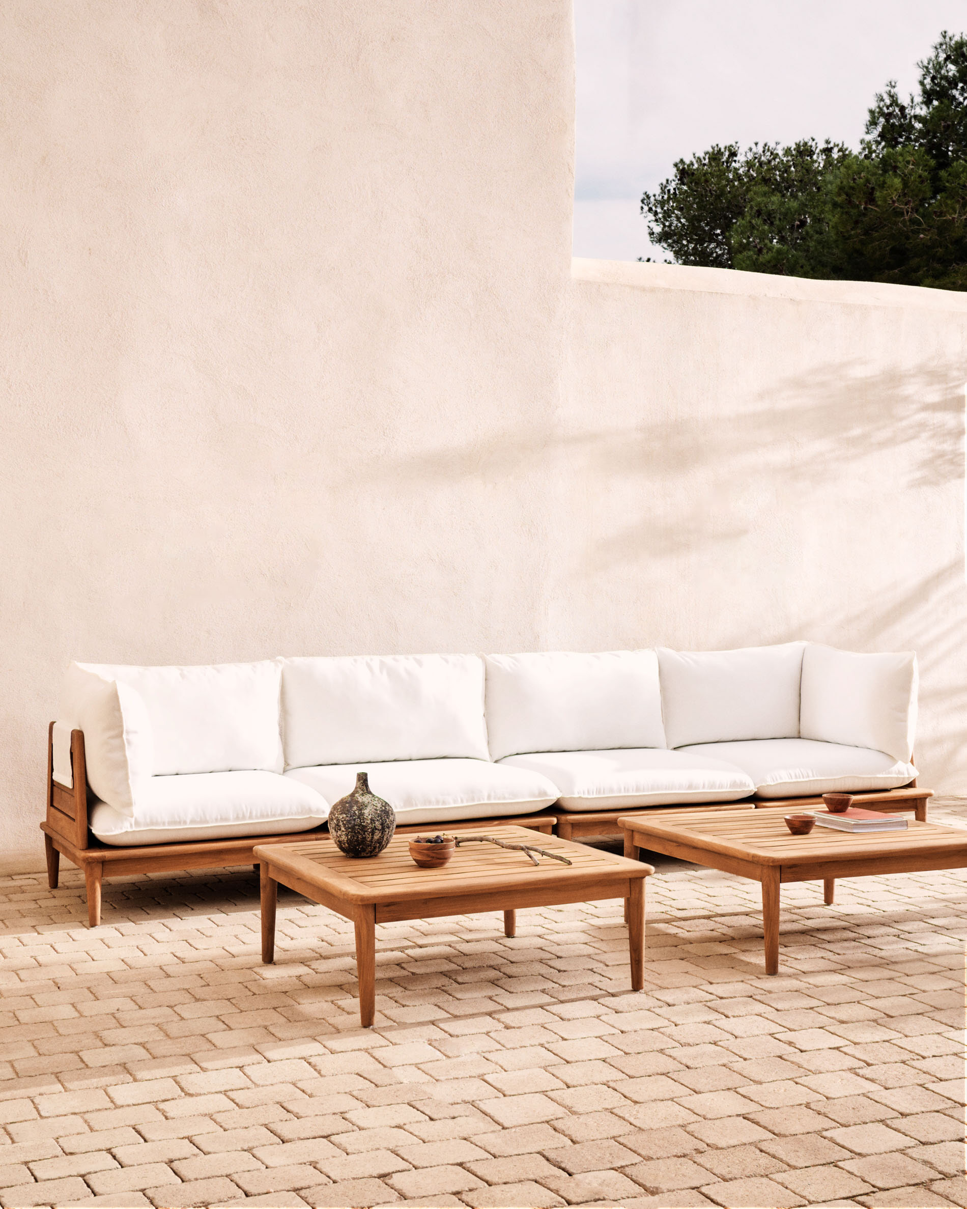 Kave Home Vierkante Salontafel 'Portitxol' Teakhout, 80 x 80cm