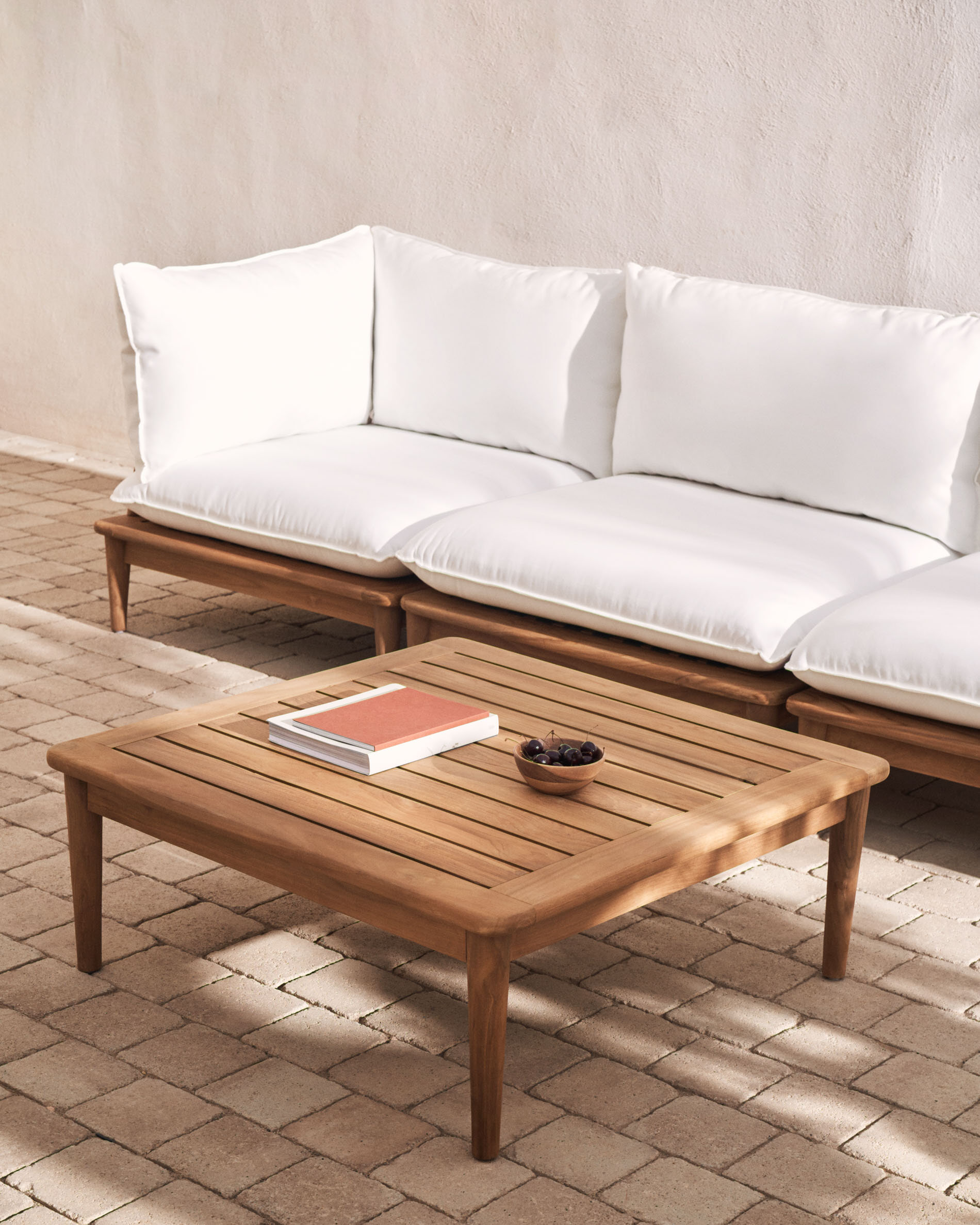 Kave Home Vierkante Salontafel 'Portitxol' Teakhout, 80 x 80cm