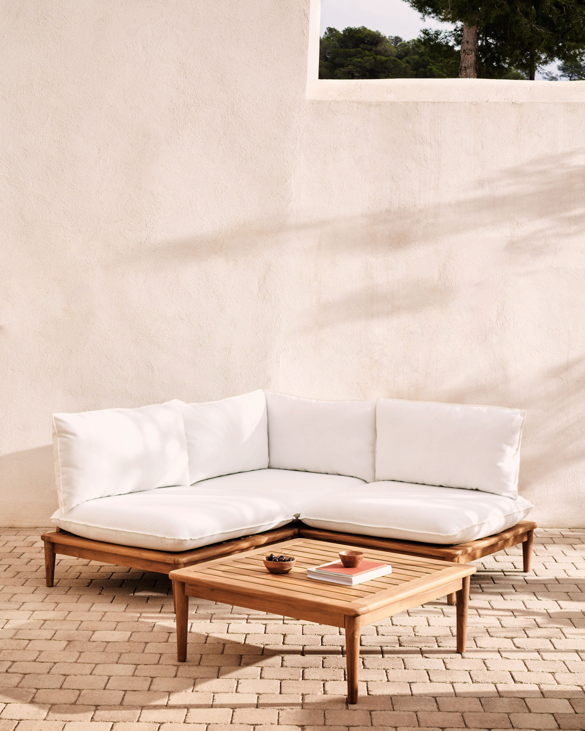 Kave Home Vierkante Salontafel 'Portitxol' Teakhout, 80 x 80cm