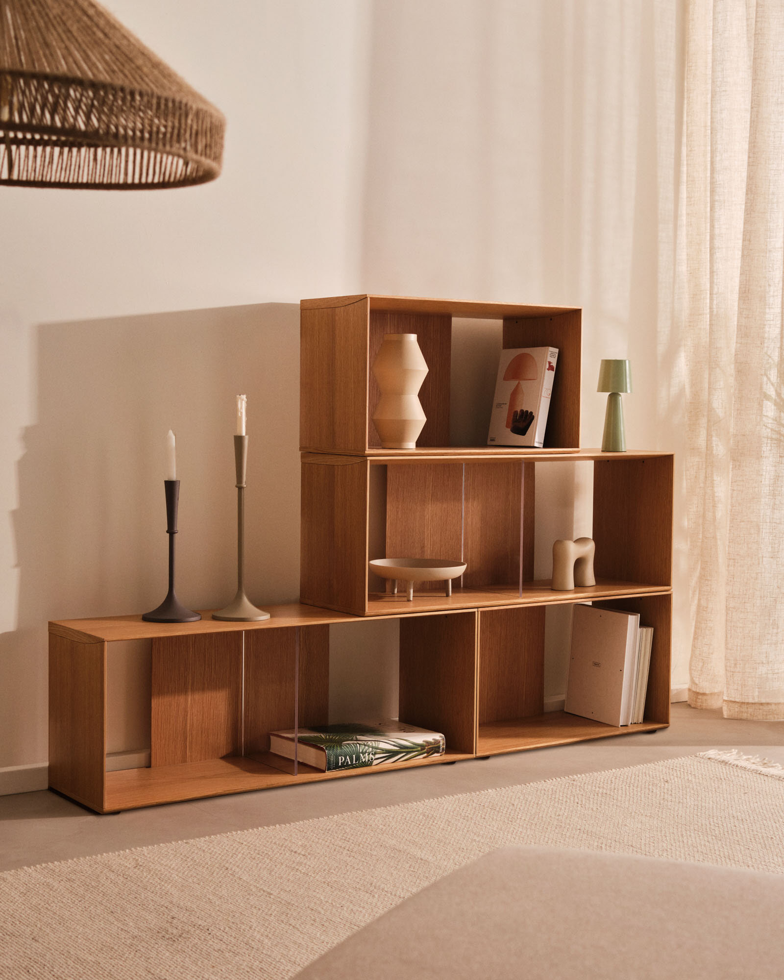 Kave Home Modulair Wandrek 'Litto' Eiken, 76 x 101 cm