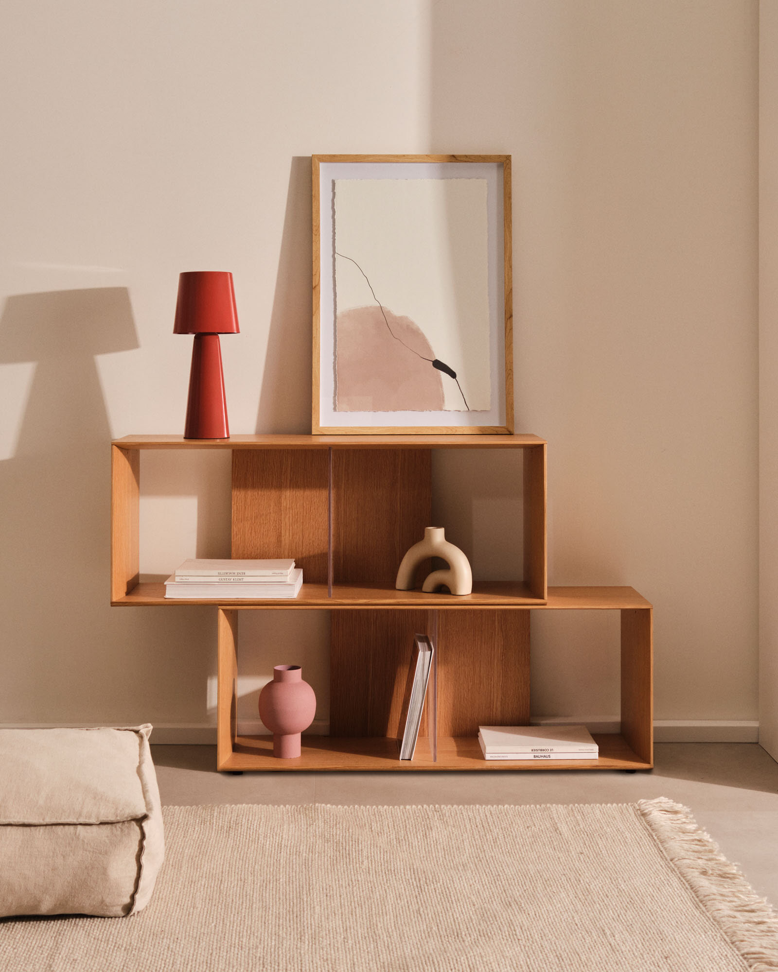Kave Home Modulair Wandrek 'Litto' Eiken, 76 x 101 cm