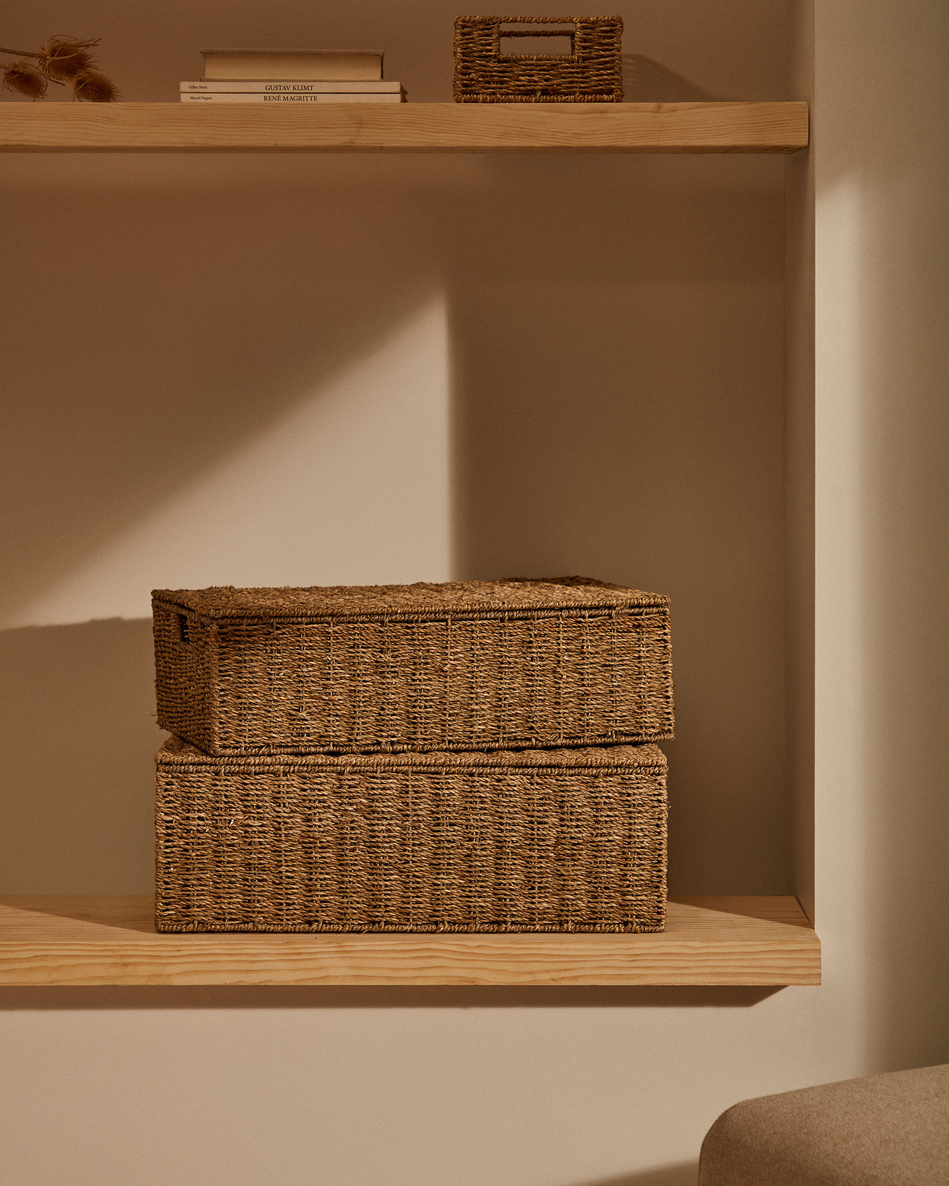 Kave Home Mand 'Tossa' Set van 2 stuks, Zeegras
