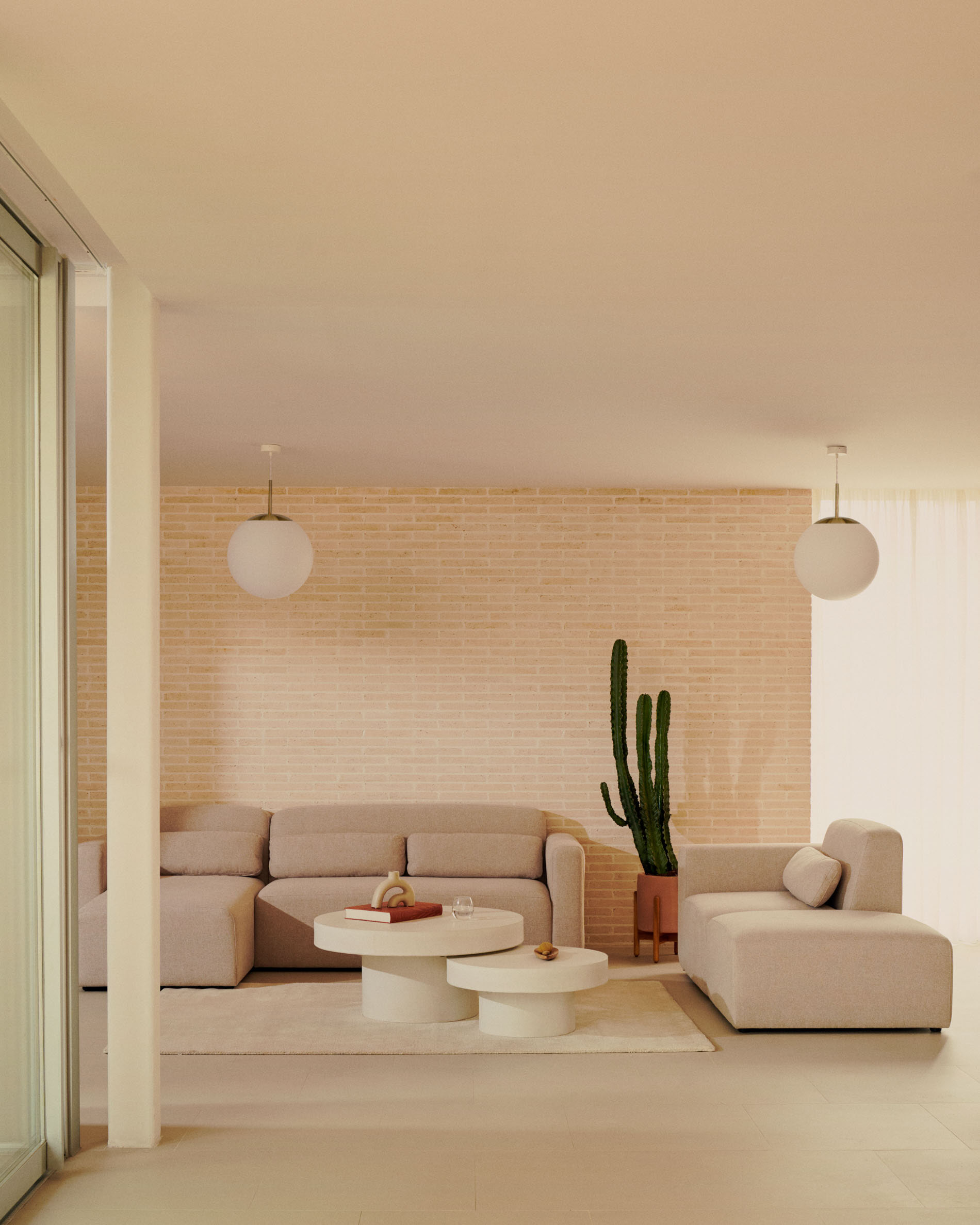 Kave Home Hocker 'Neom' 75 x 89cm, kleur Beige