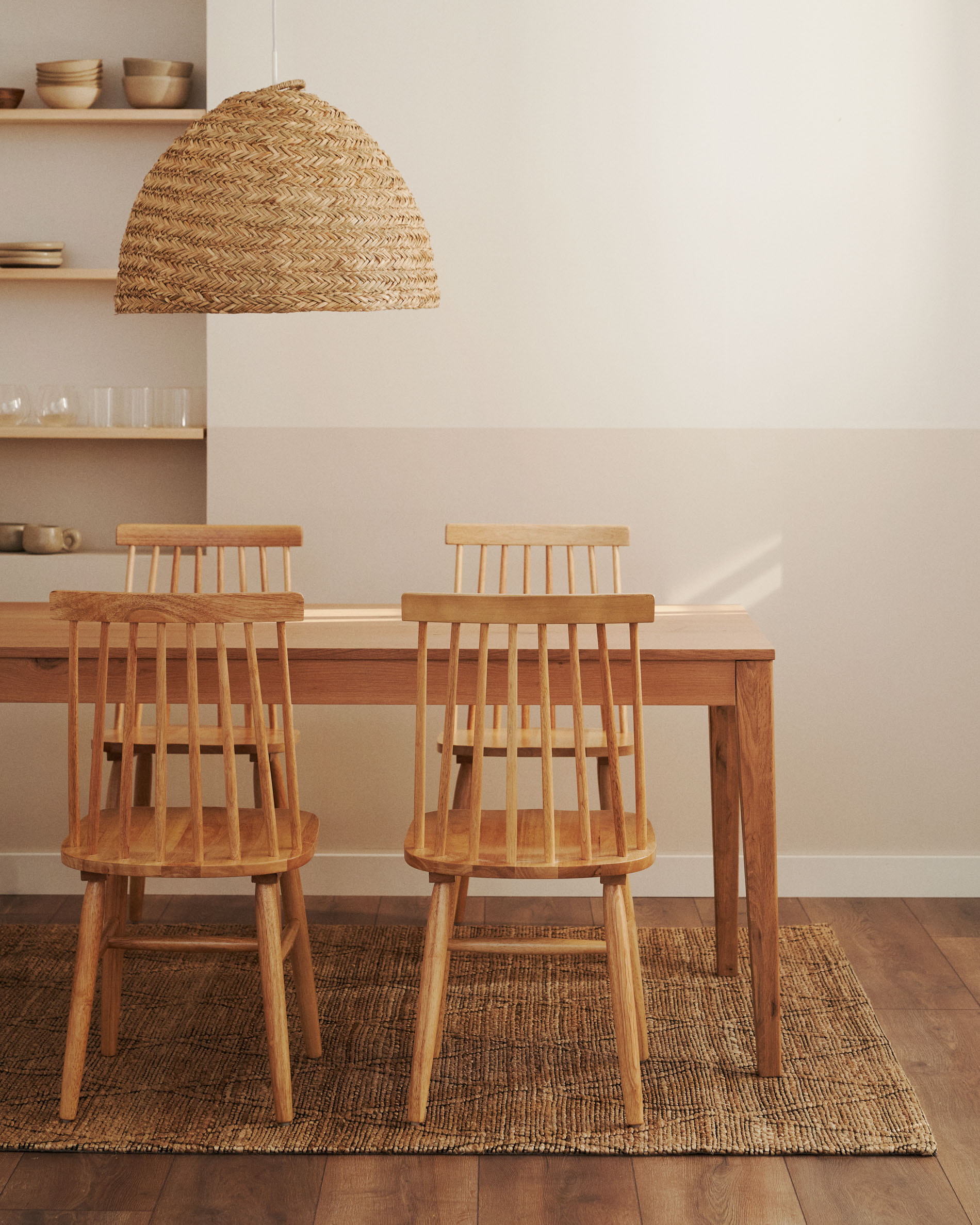 Kave Home Uitschuifbare Eettafel 'Yain' Eiken, 120-180 x 80cm