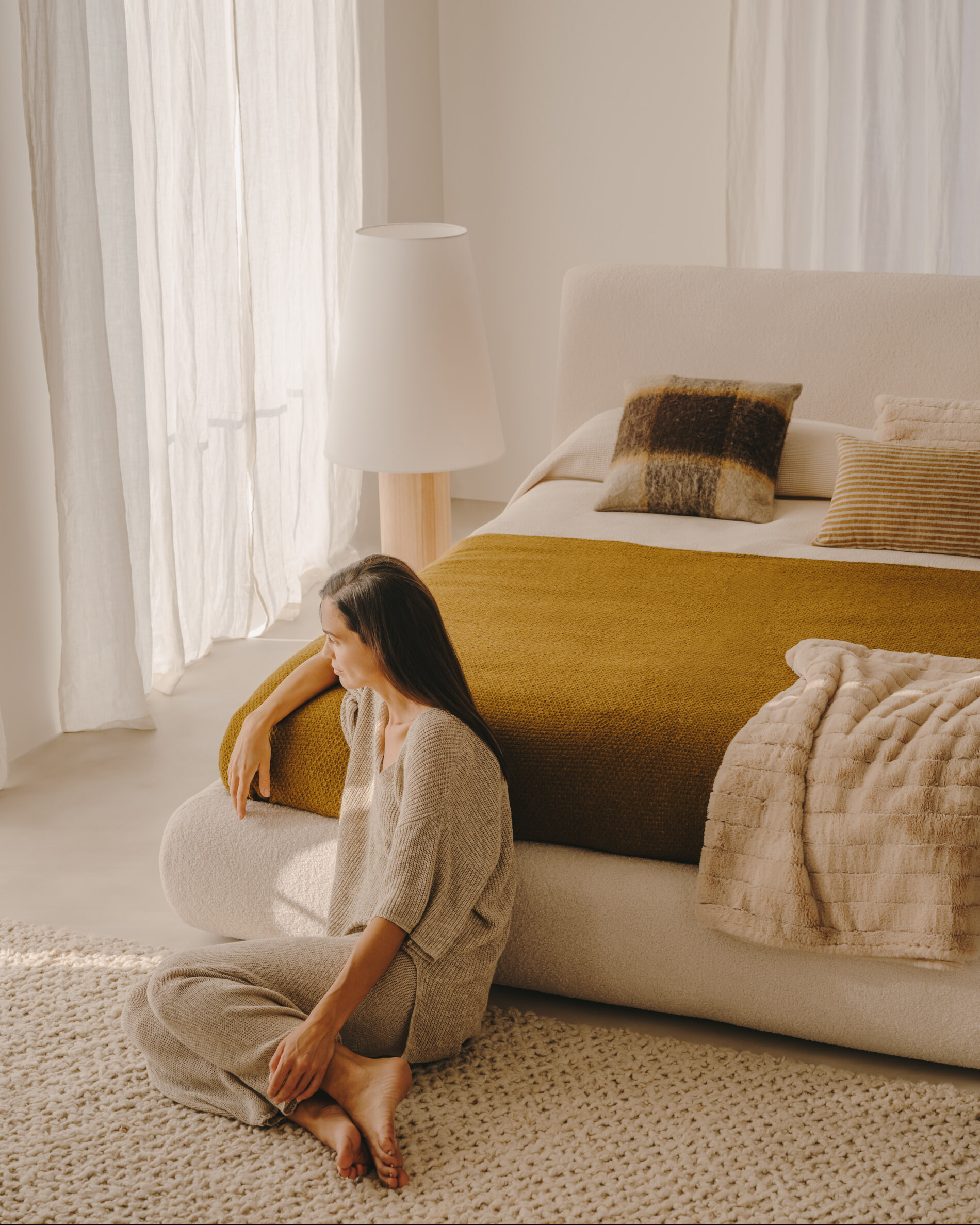 Kave Home Bed 'Martina' Bouclé Tweepersoons, 160 x 200cm