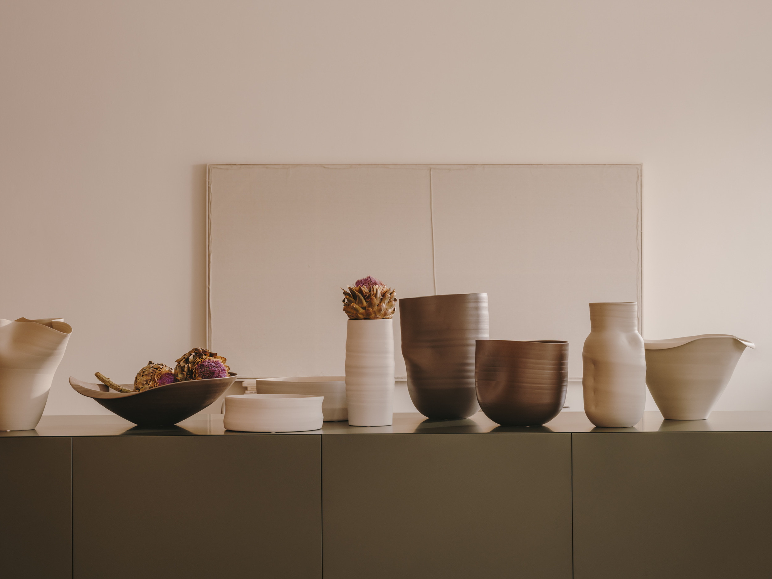 Kave Home Schilderij 'Maha' 220 x 110cm, kleur Beige