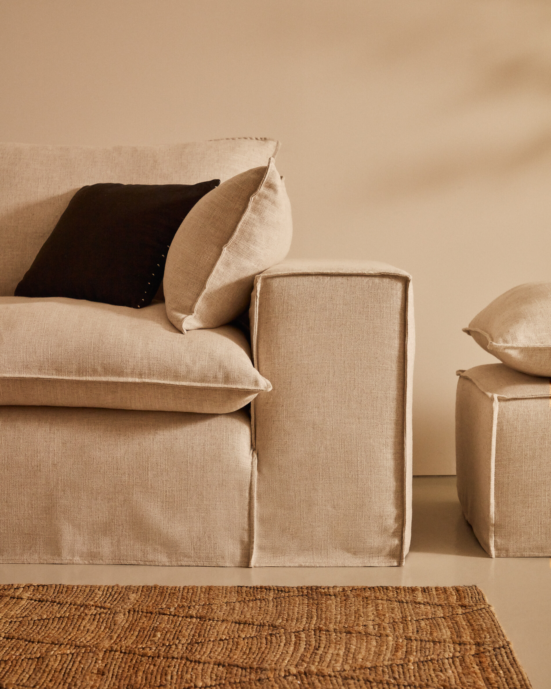 Kave Home 3-zits Bank 'Anarela' Linnen, 280cm, kleur Beige