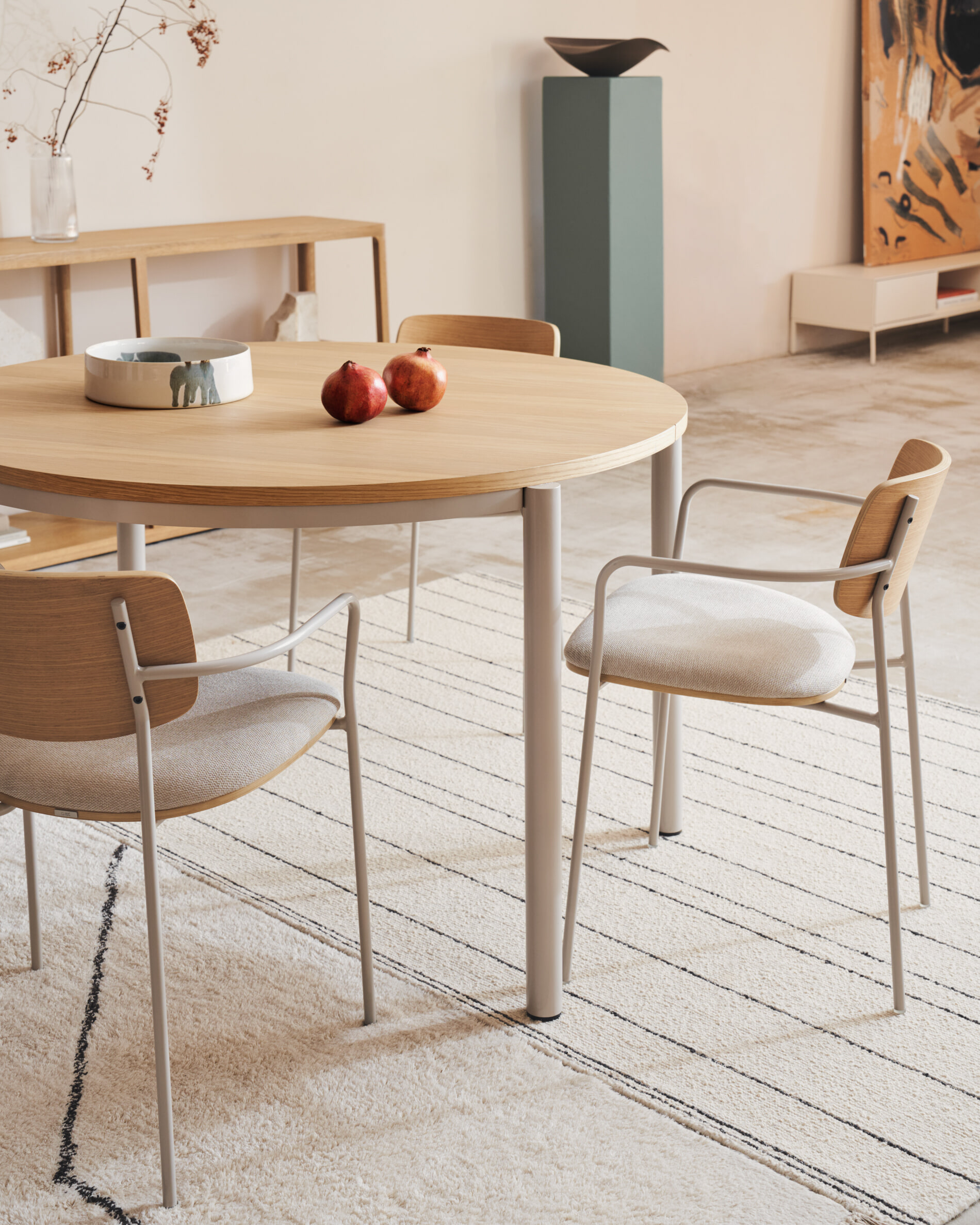 Kave Home Eetkamerstoel 'Maureen' Eiken, kleur Beige
