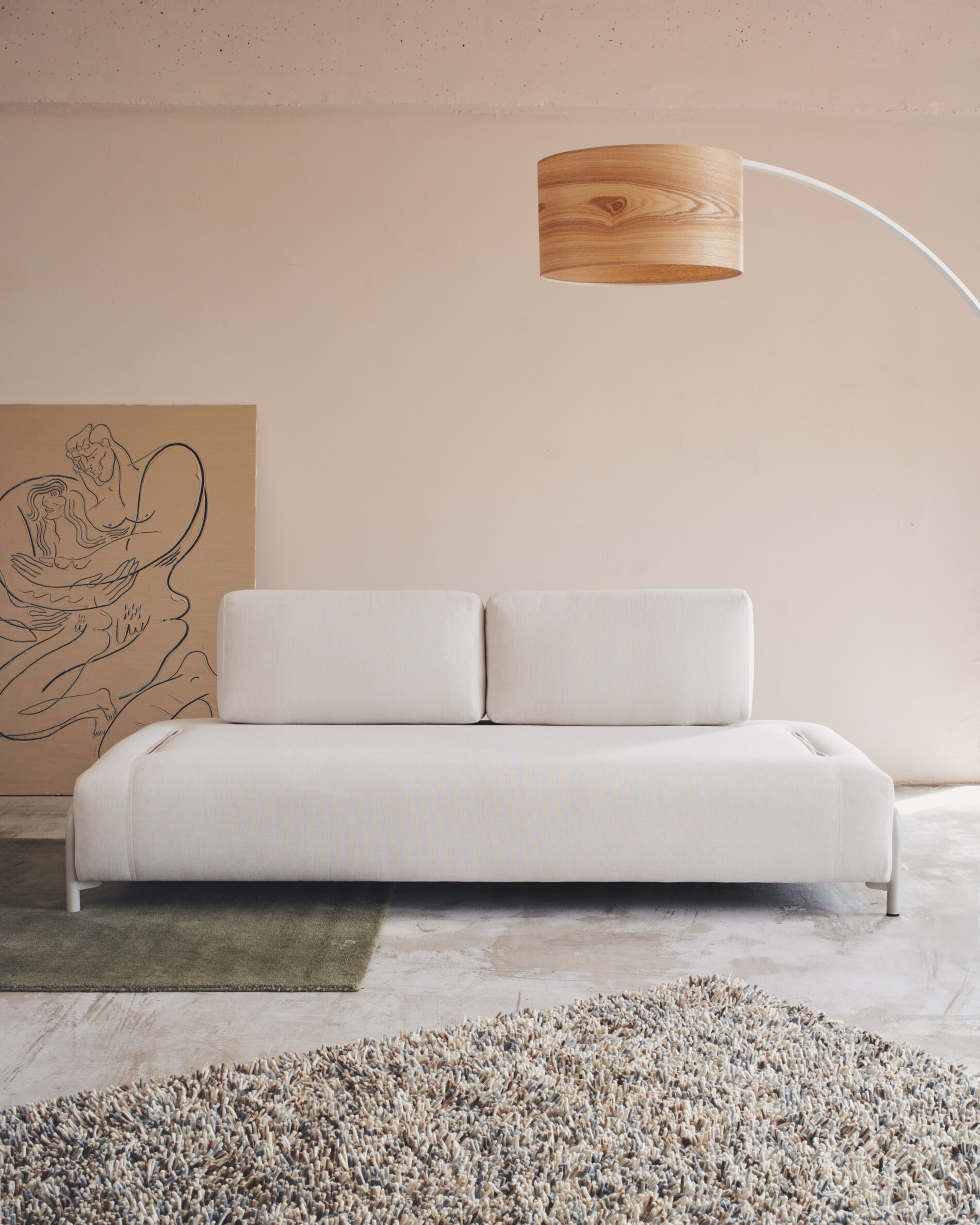 Kave Home 3-zits Bank 'Compo' 232cm, kleur Naturel