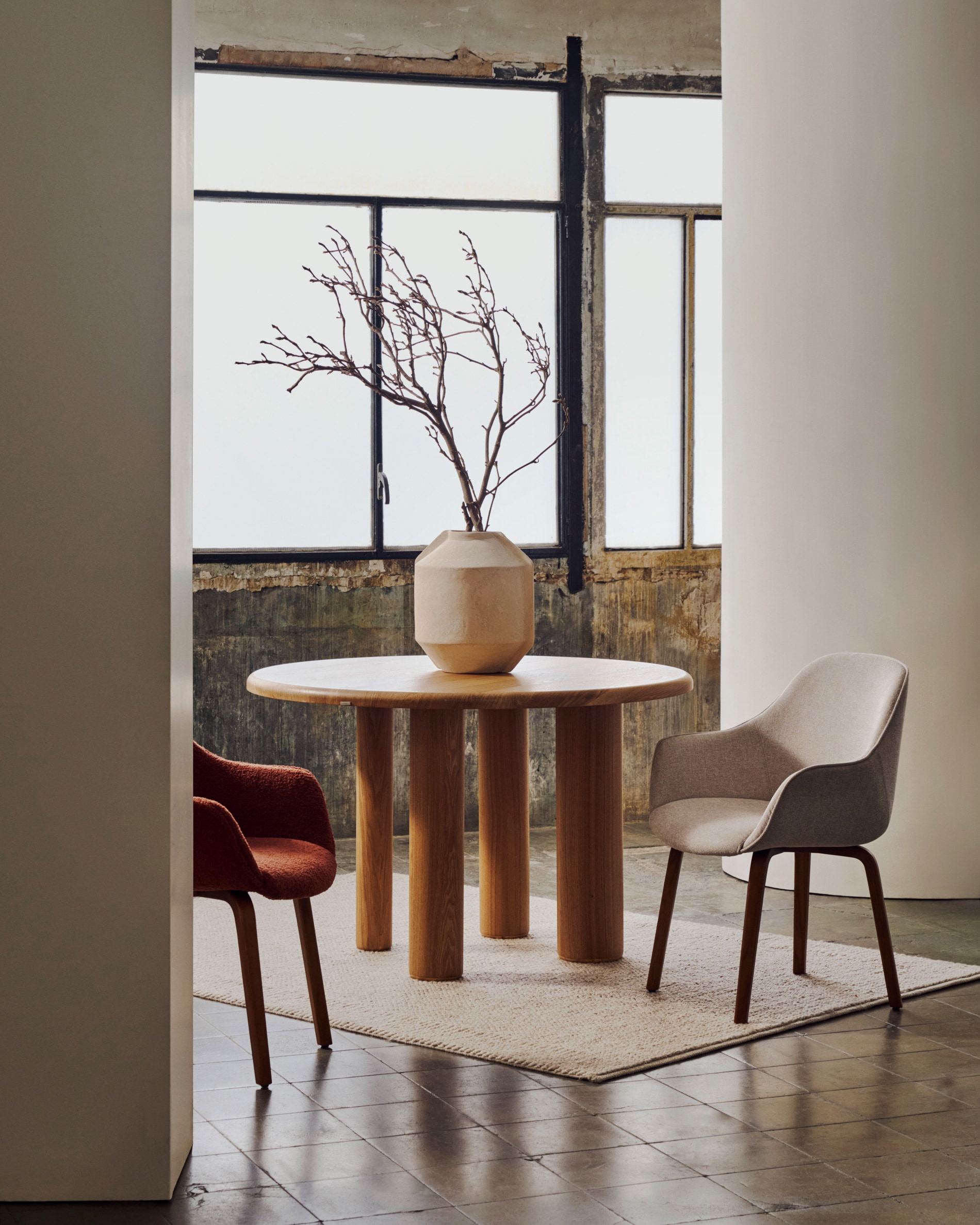 Kave Home Ronde Eettafel 'Mailen' Essenhout, 120cm, kleur Naturel