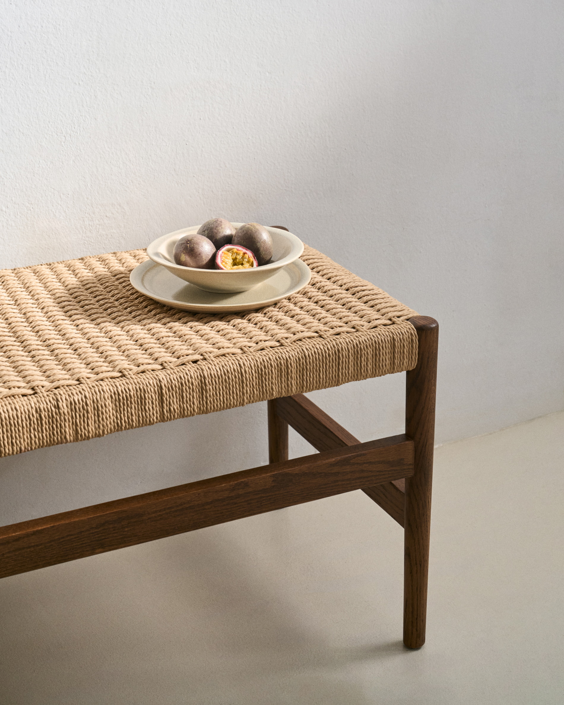 Kave Home Eetkamerbank 'Zaide' Walnoot Eikenhout, 120cm