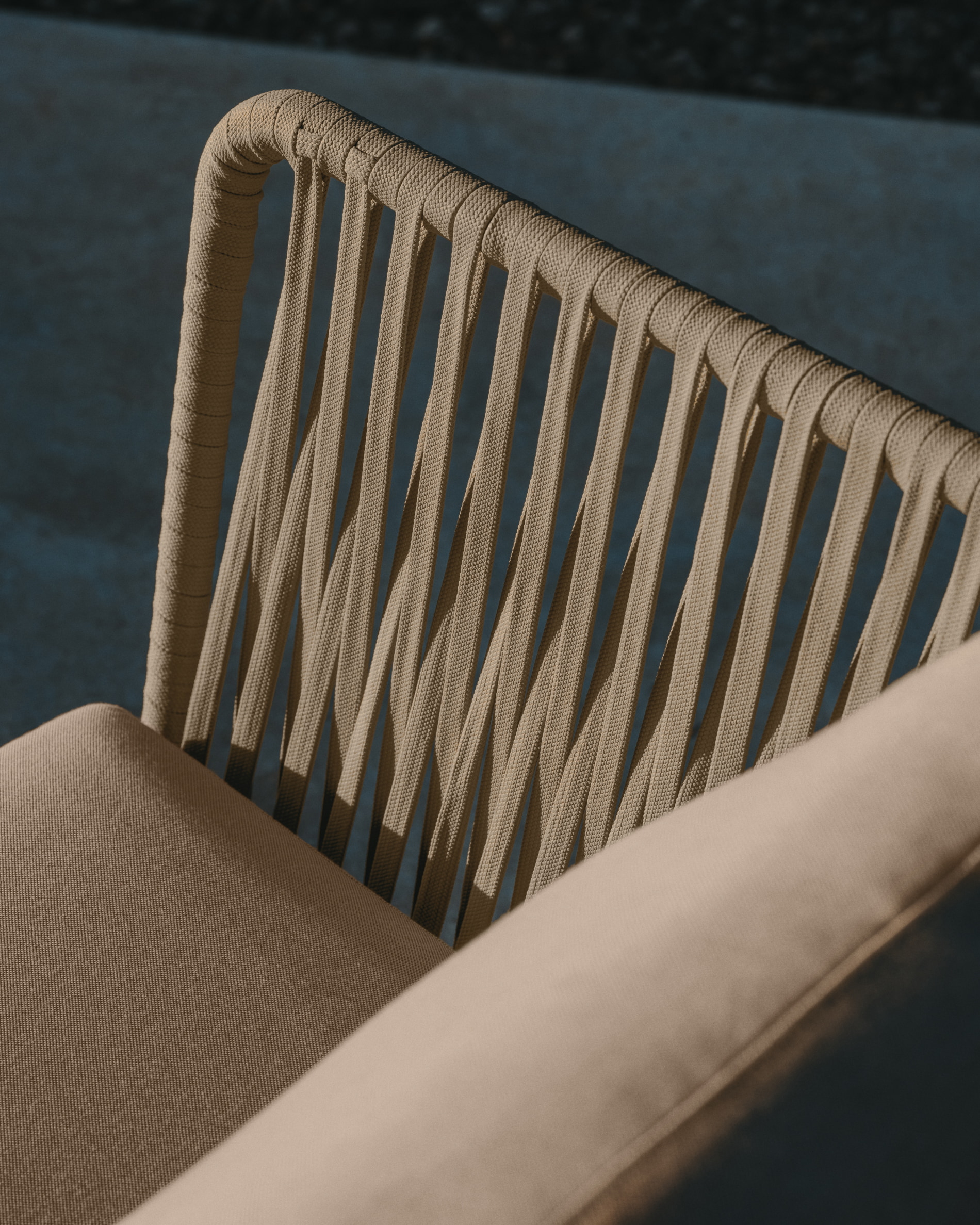 Kave Home Outdoor Fauteuil 'Saconca' Gevlochten touw, kleur Groen