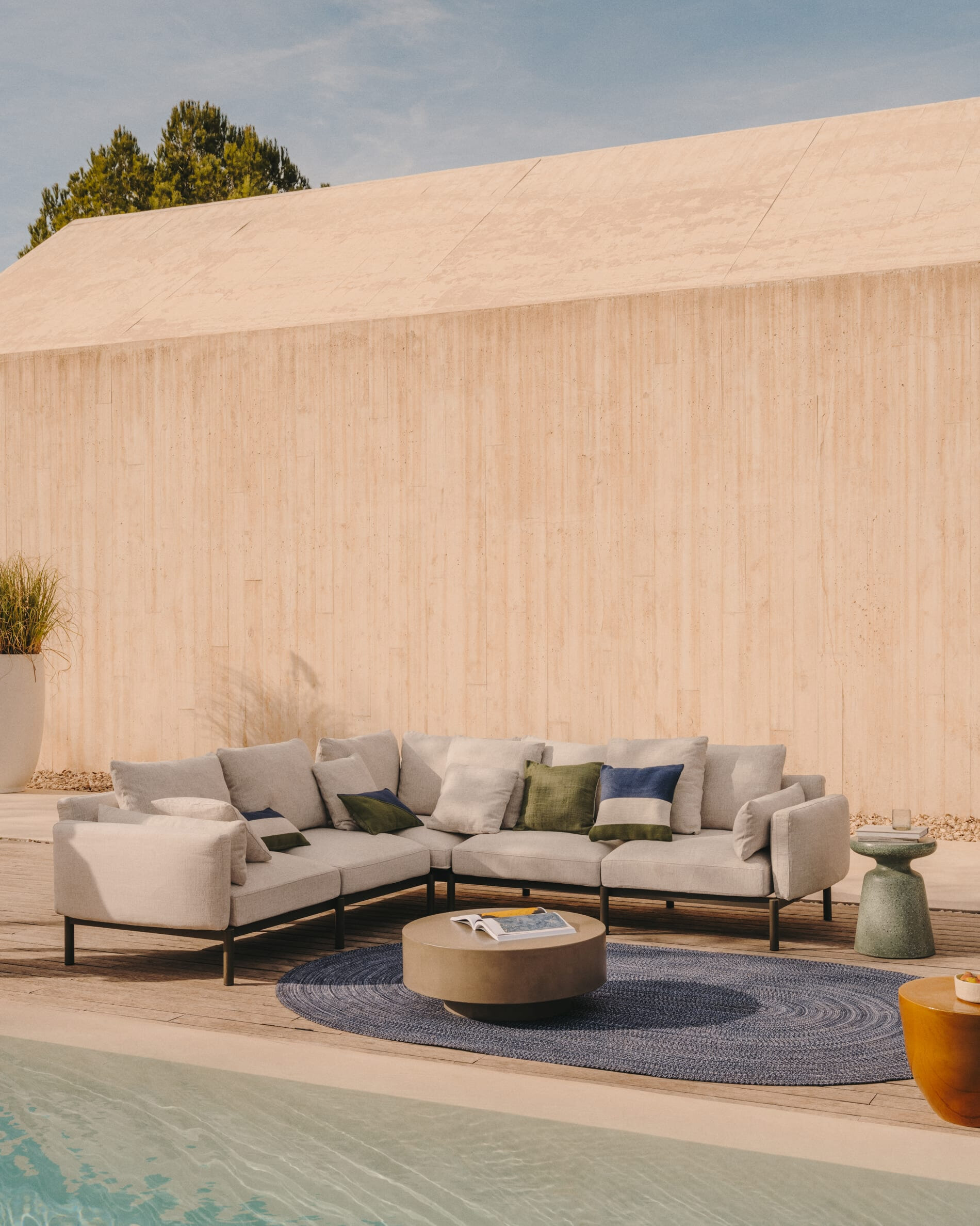 Kave Home Ronde Bijzettafel 'Mesquida' Terrazzo, 39cm, kleur Groen