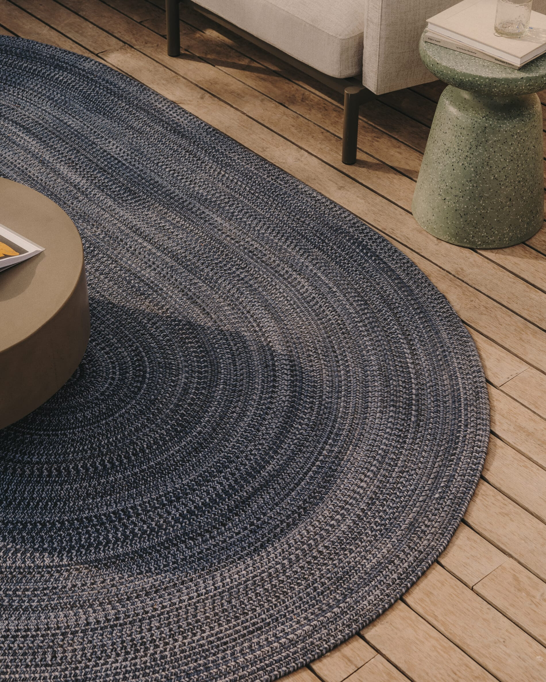 Kave Home Ronde Bijzettafel 'Mesquida' Terrazzo, 39cm, kleur Groen