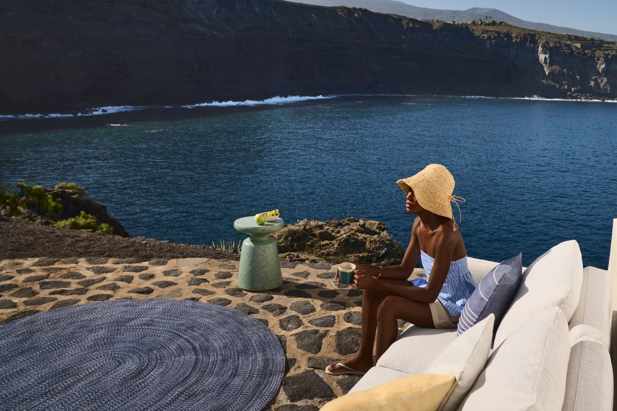 Kave Home Ronde Bijzettafel 'Mesquida' Terrazzo, 39cm, kleur Groen