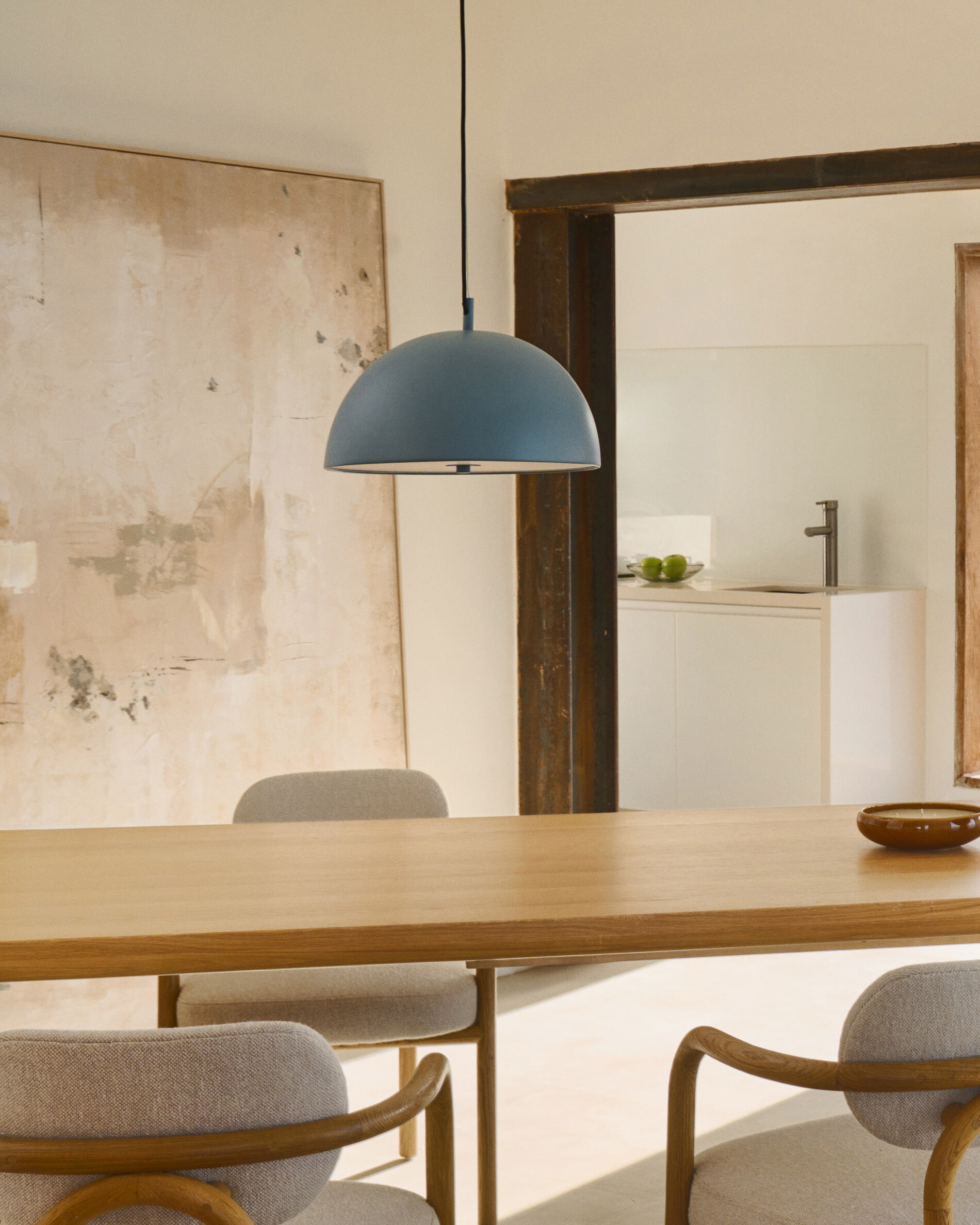 Kave Home Hanglamp 'Catlar' Metaal, kleur Lichtblauw