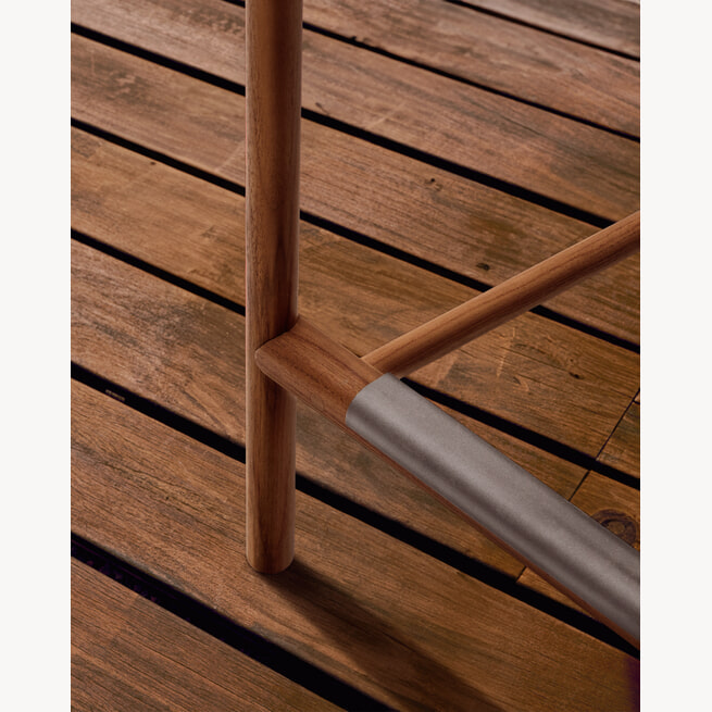 Vierkante eettafel van massief acaciahout Baures 26, Kleur: Acacia Vierkante eettafel van massief acaciahout Baures 26, Kleur: Acacia