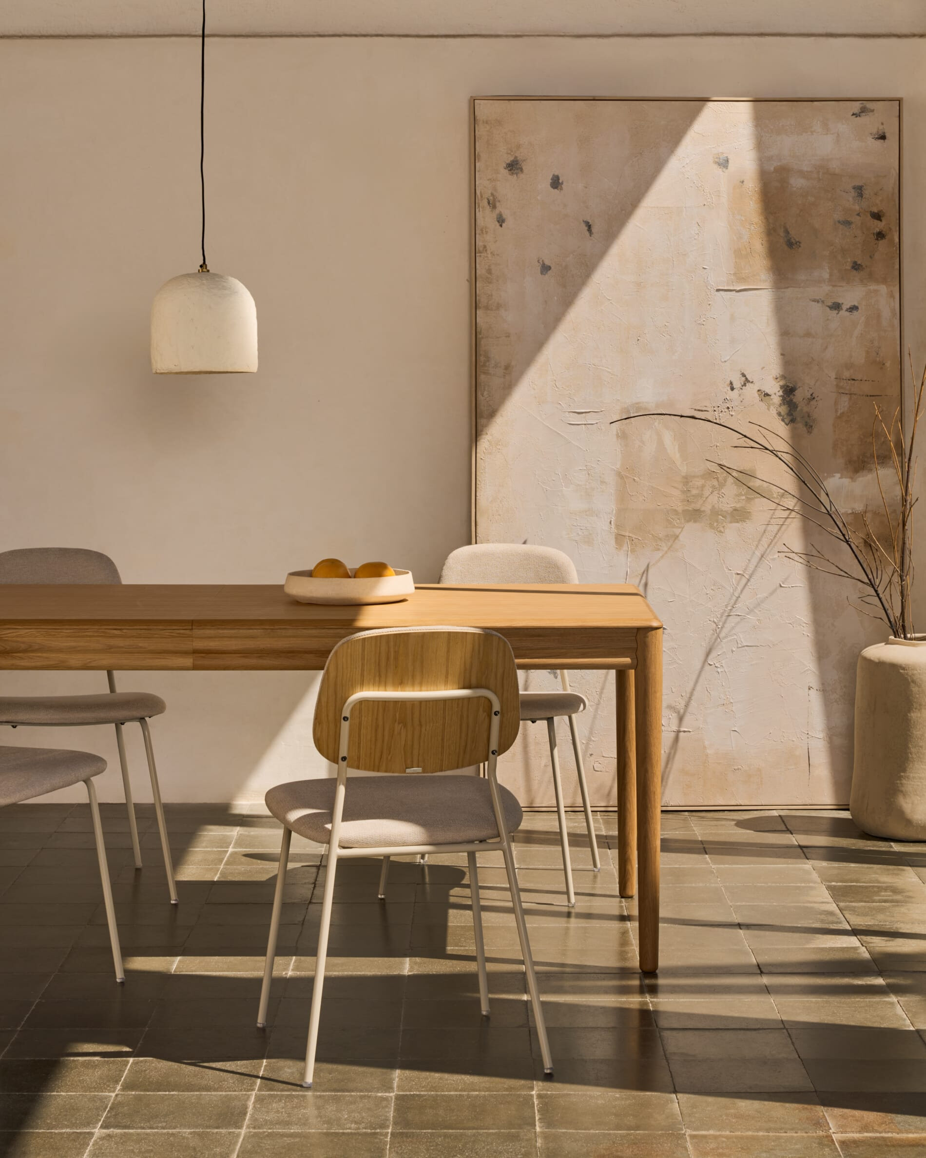 Kave Home Uitschuifbare Eettafel 'Lenon' Eikenhout, 200-280 x 90cm, kleur Naturel