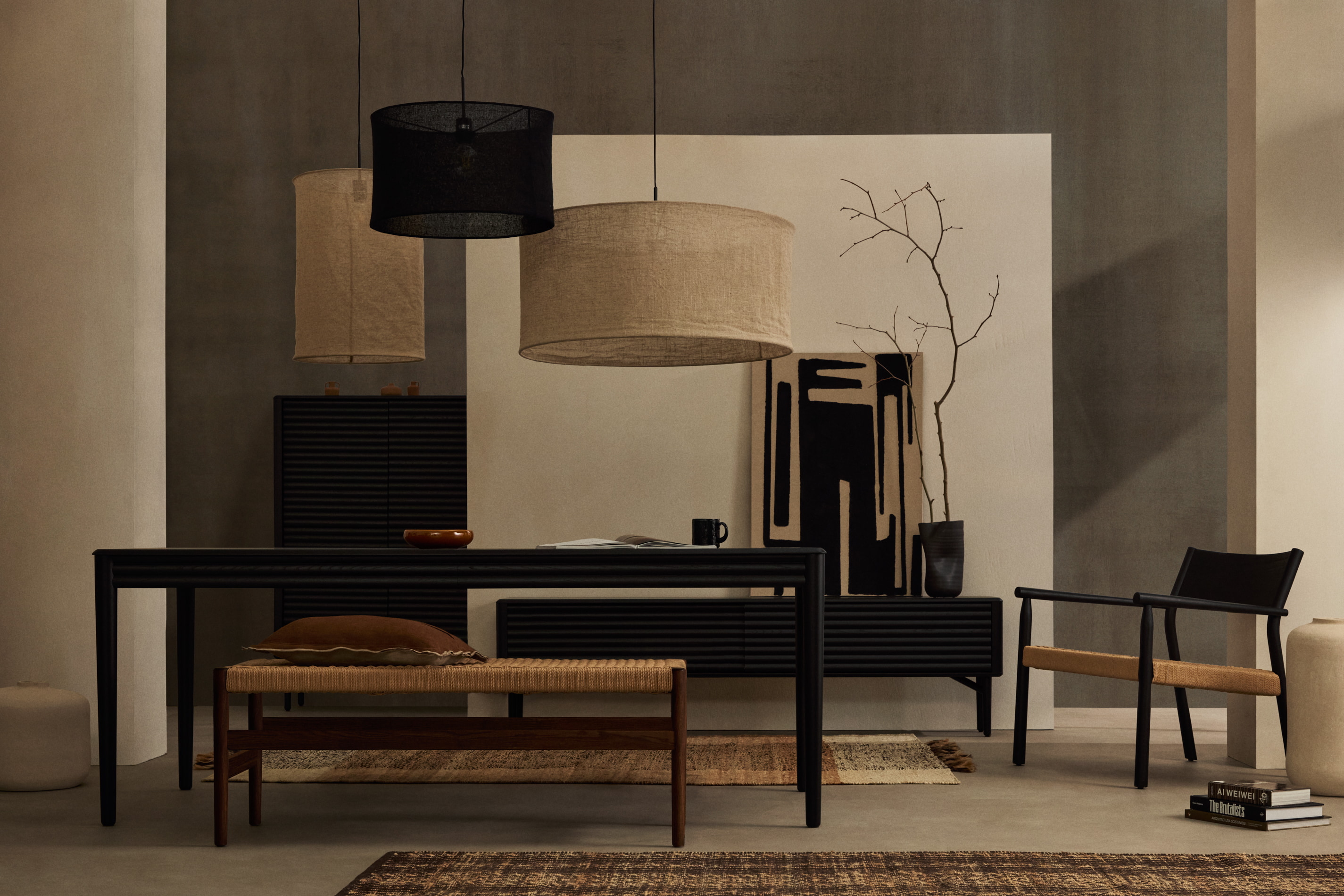 Kave Home Eetkamerbank 'Zaide' Walnoot Eikenhout, 120cm
